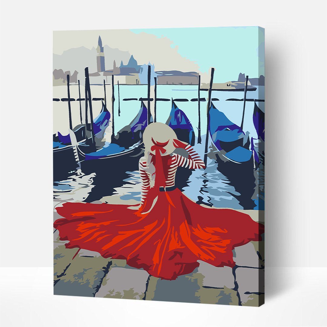 Embankment Of Venice – Paint By Numbers Kit | Artwille | 14x18 Inch Canvas