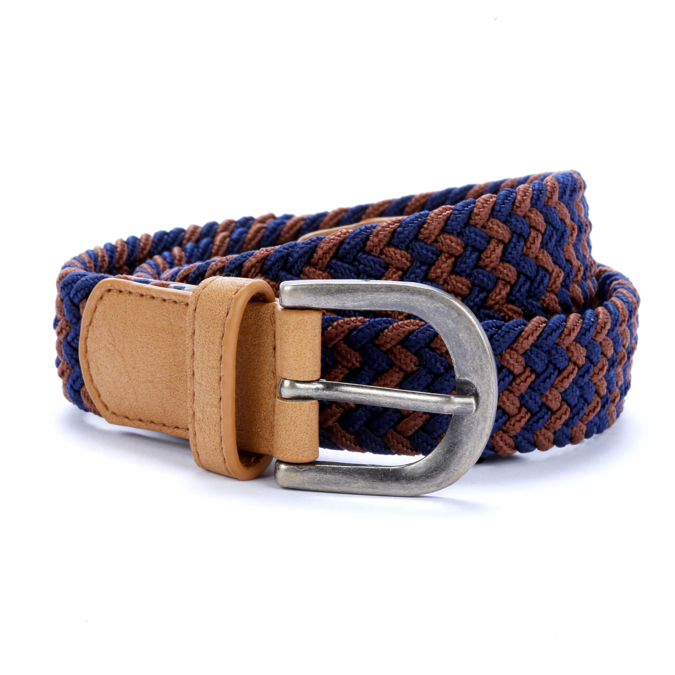Boys Stretchy Cord Braided Leather Belt - Children's Age (4-7 Y) (8-14y)