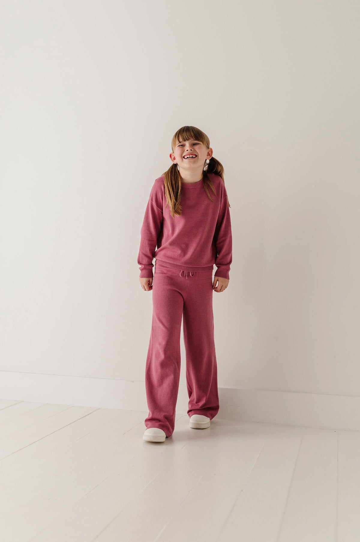 Girls Crew Neck Sweater In Winter Mauve