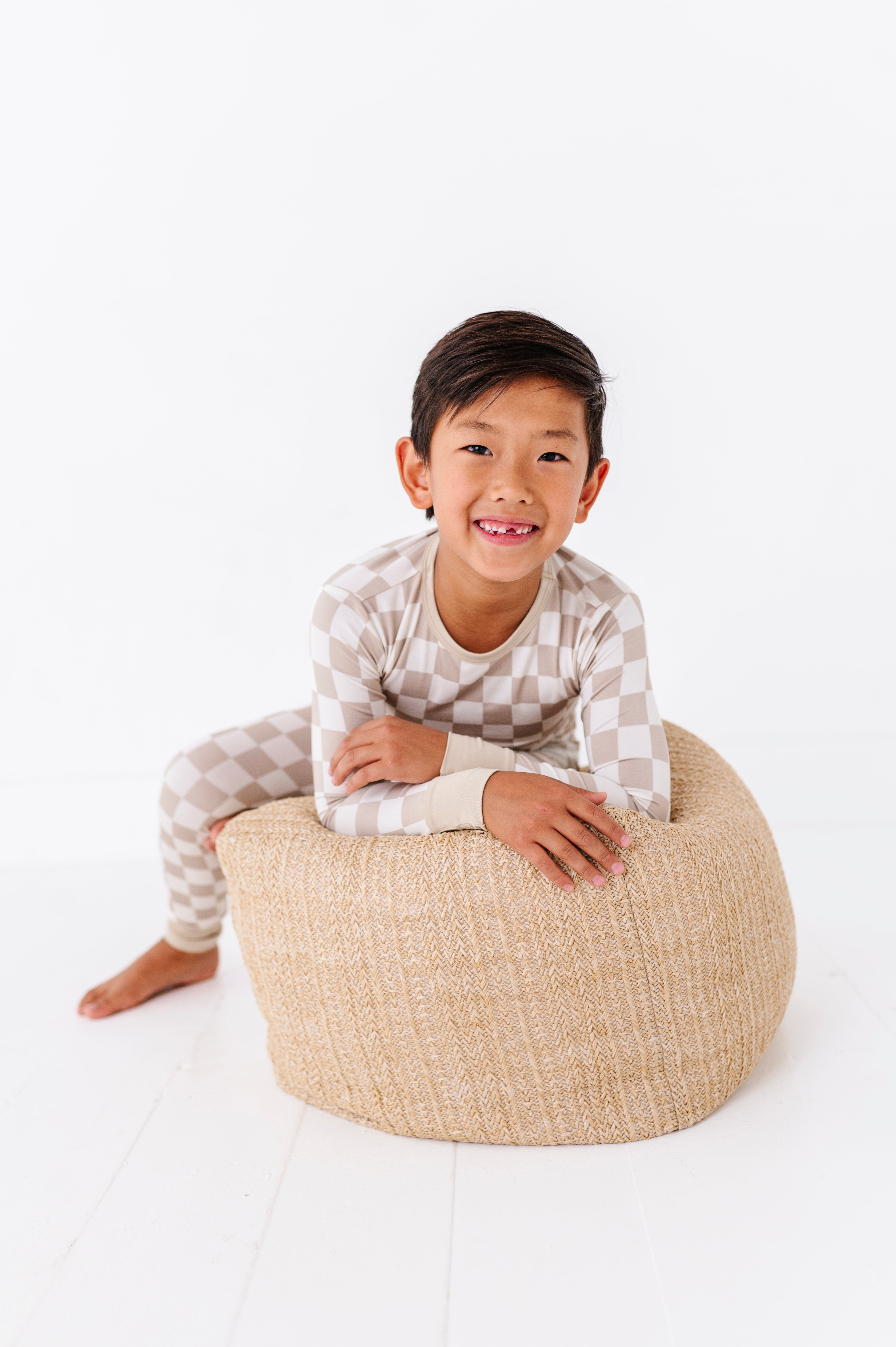 Oat Check 2-piece Pajamas