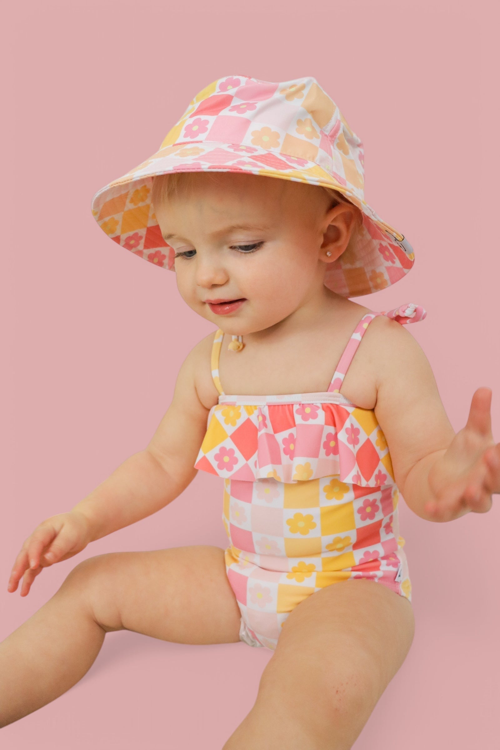 Summer Sunset Checkers Dream One Piece Swim Suit