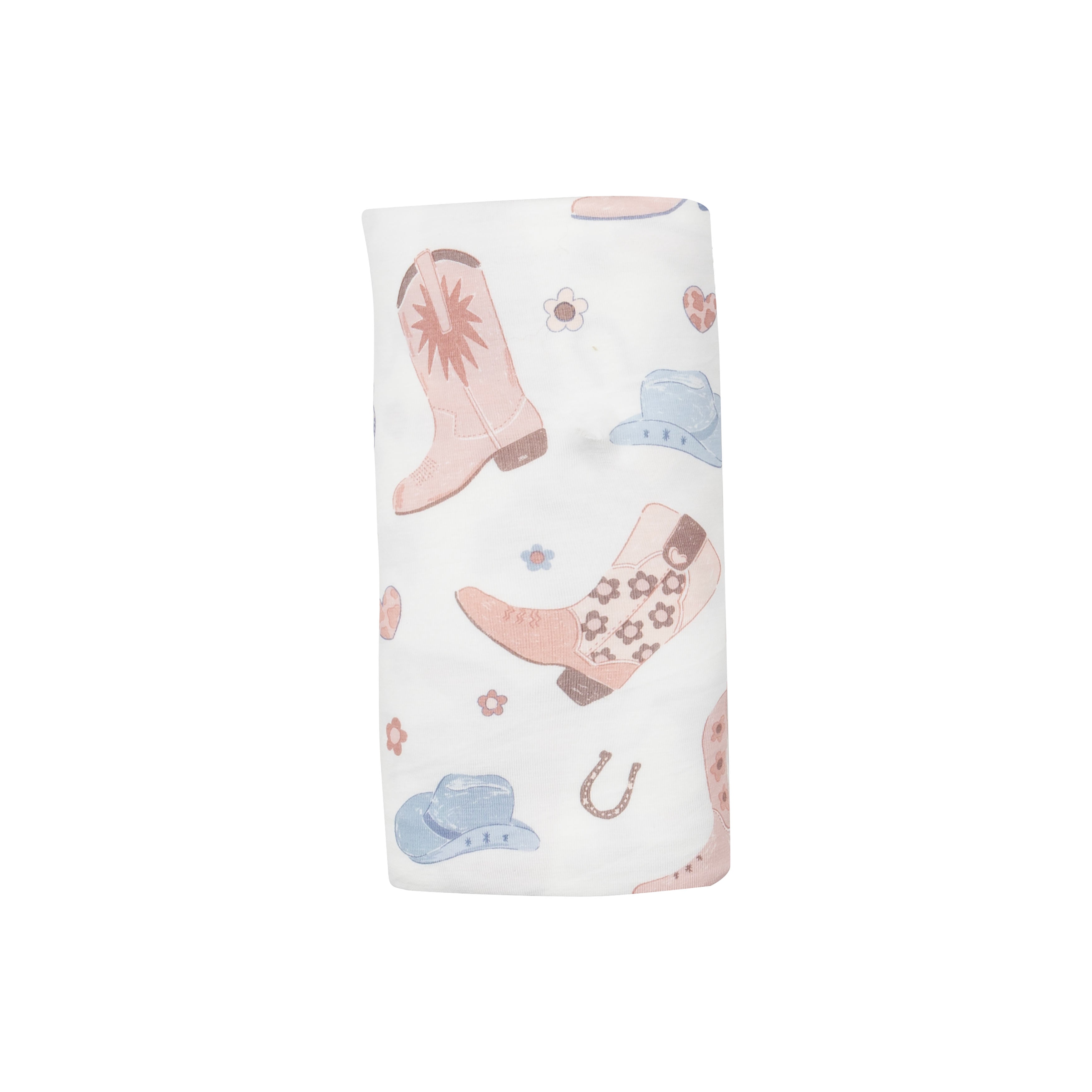 Swaddle Blanket - Cowboy Boots Pink