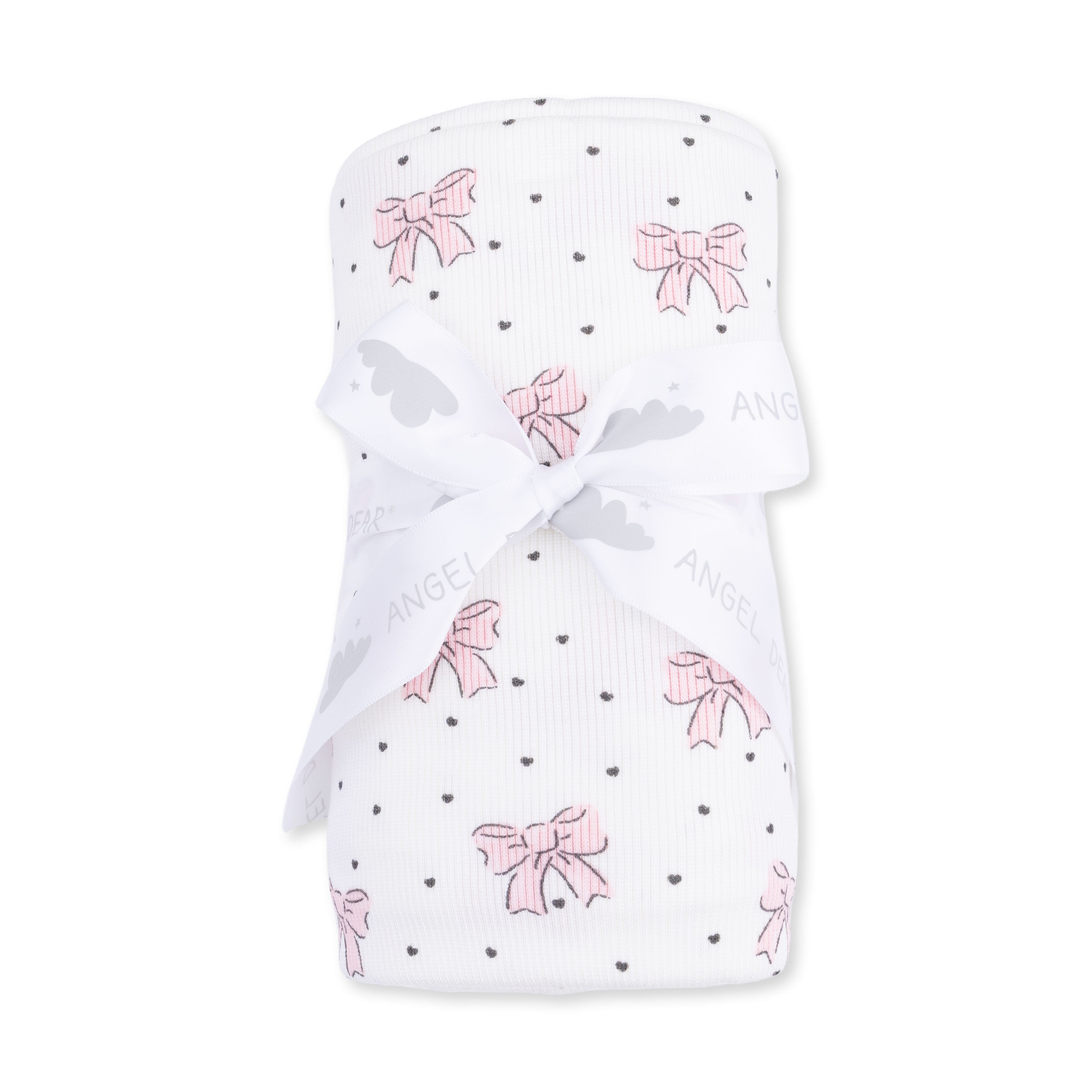 Bows And Hearts - Swaddle Blanket
