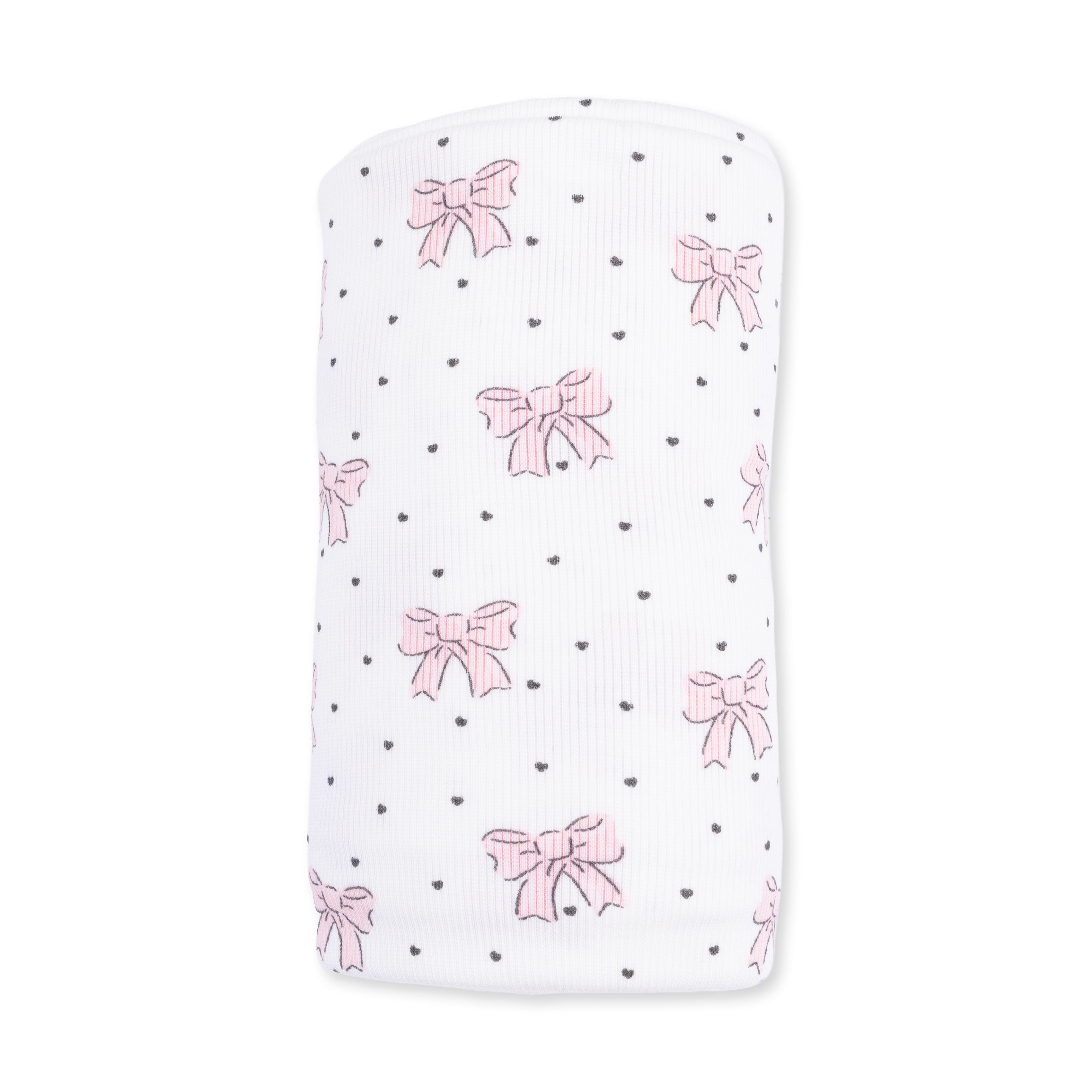 Bows And Hearts - Swaddle Blanket
