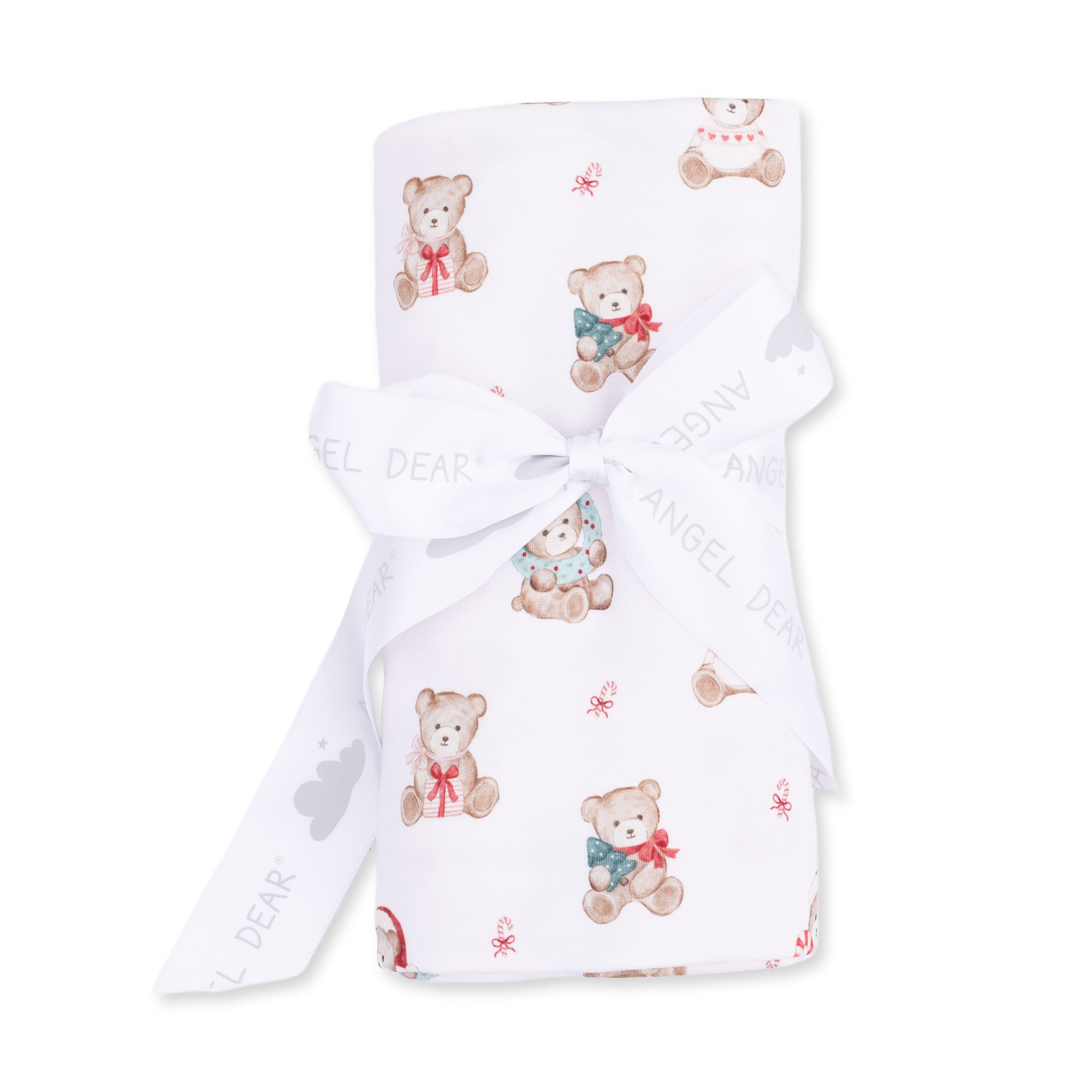 Christmas Teddy Bears Pink - Swaddle Blanket