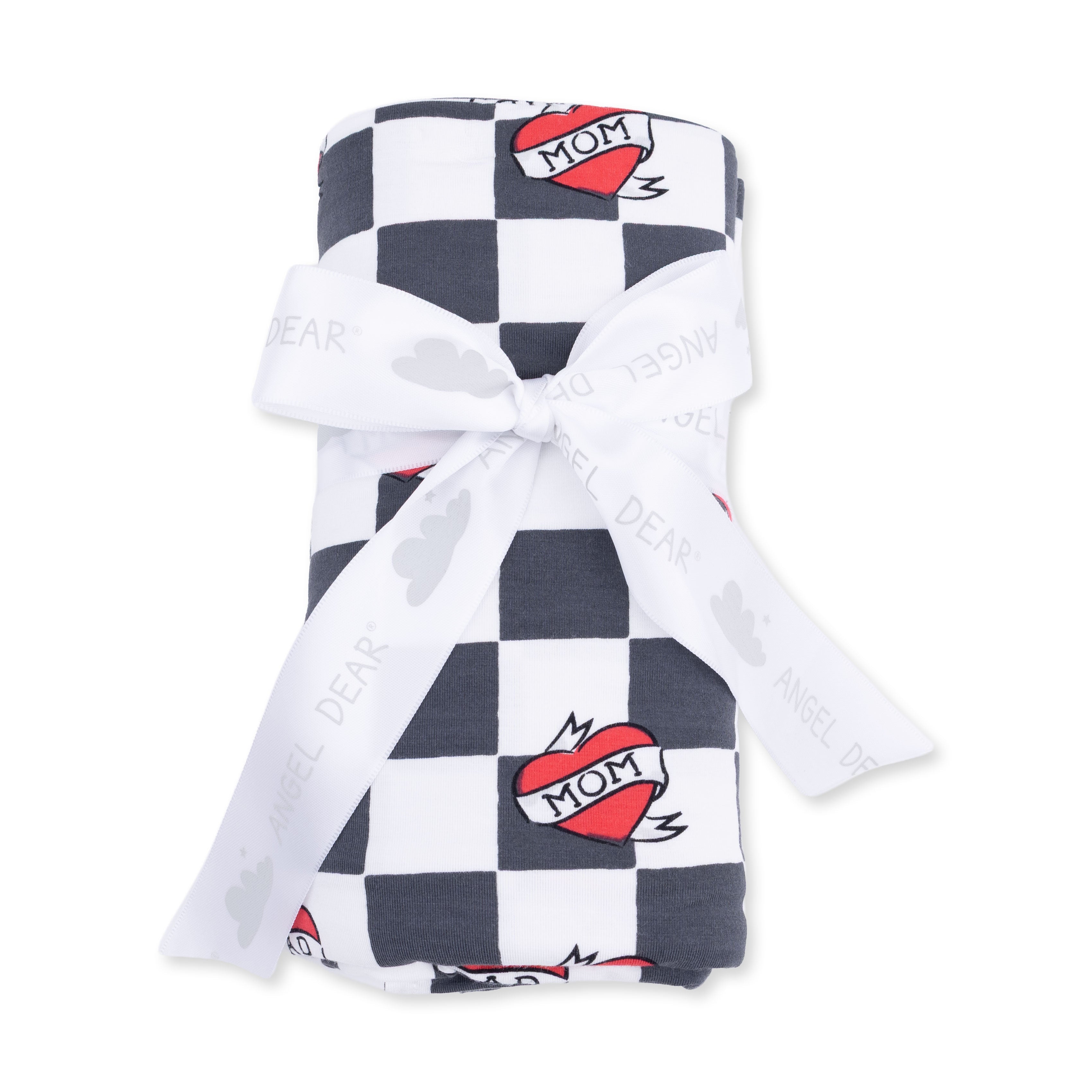 Heart Tattoo Check Black - Swaddle Blanket