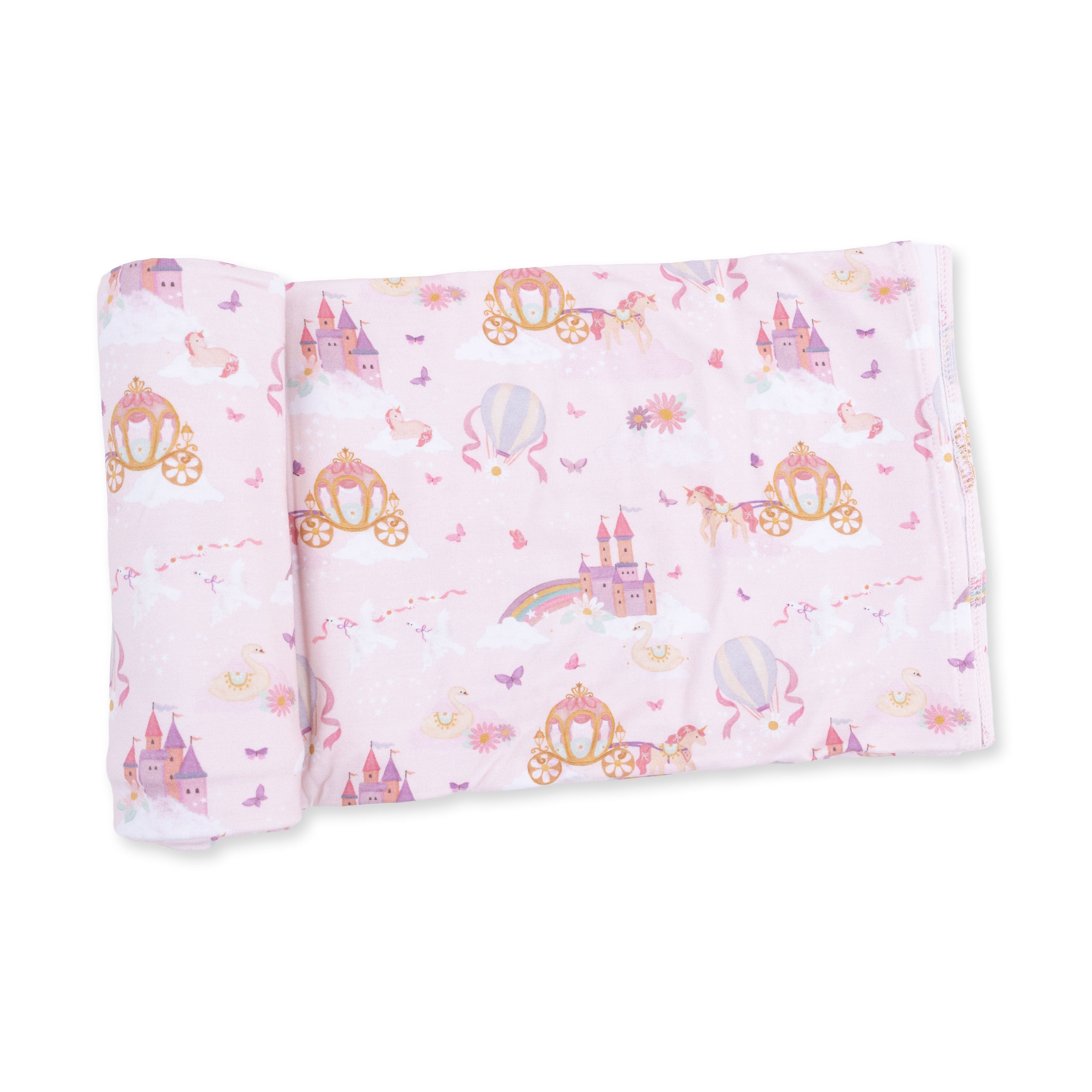 Princess Unicorns And Castle - Swaddle Blanket