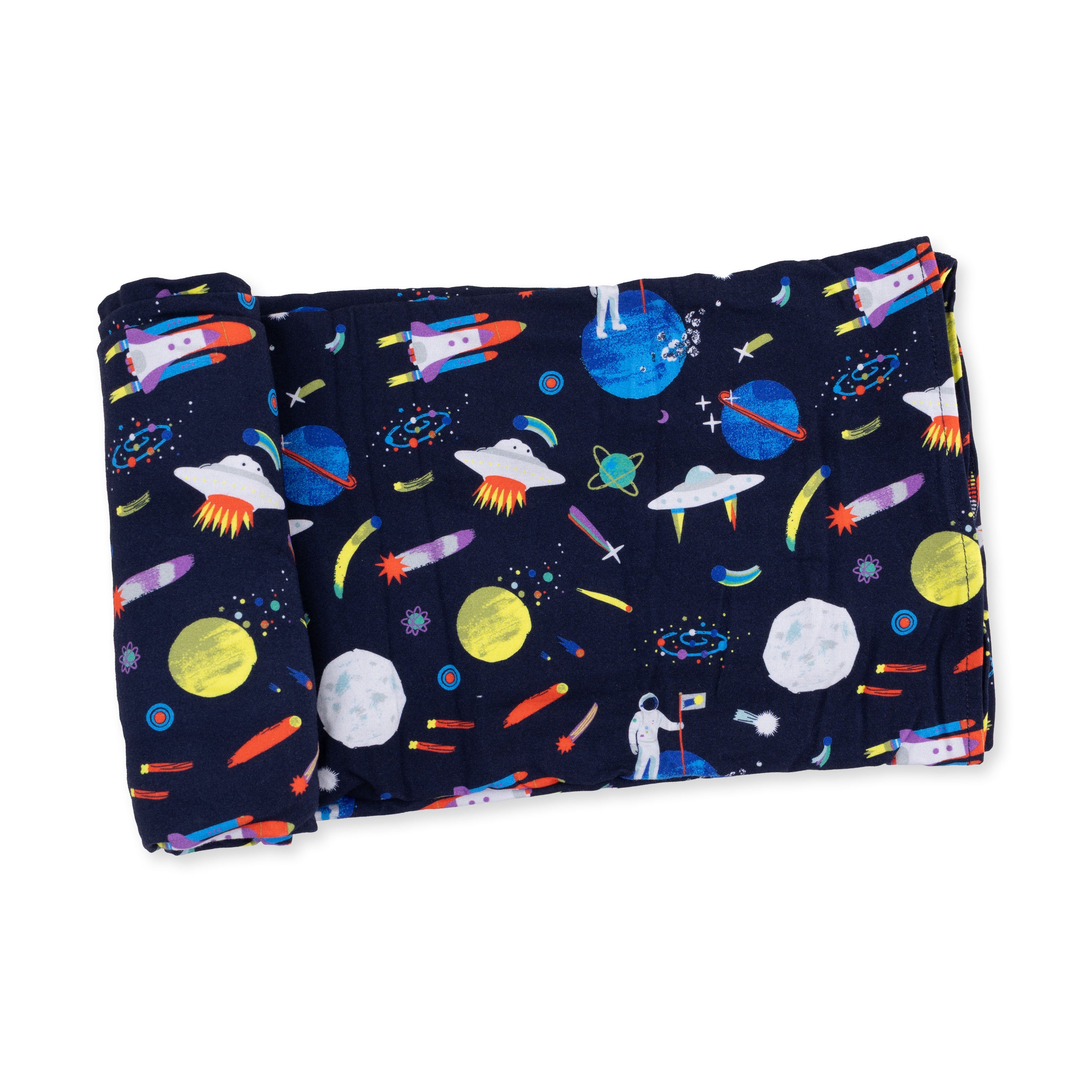Astronaut And Rockets - Swaddle Blanket