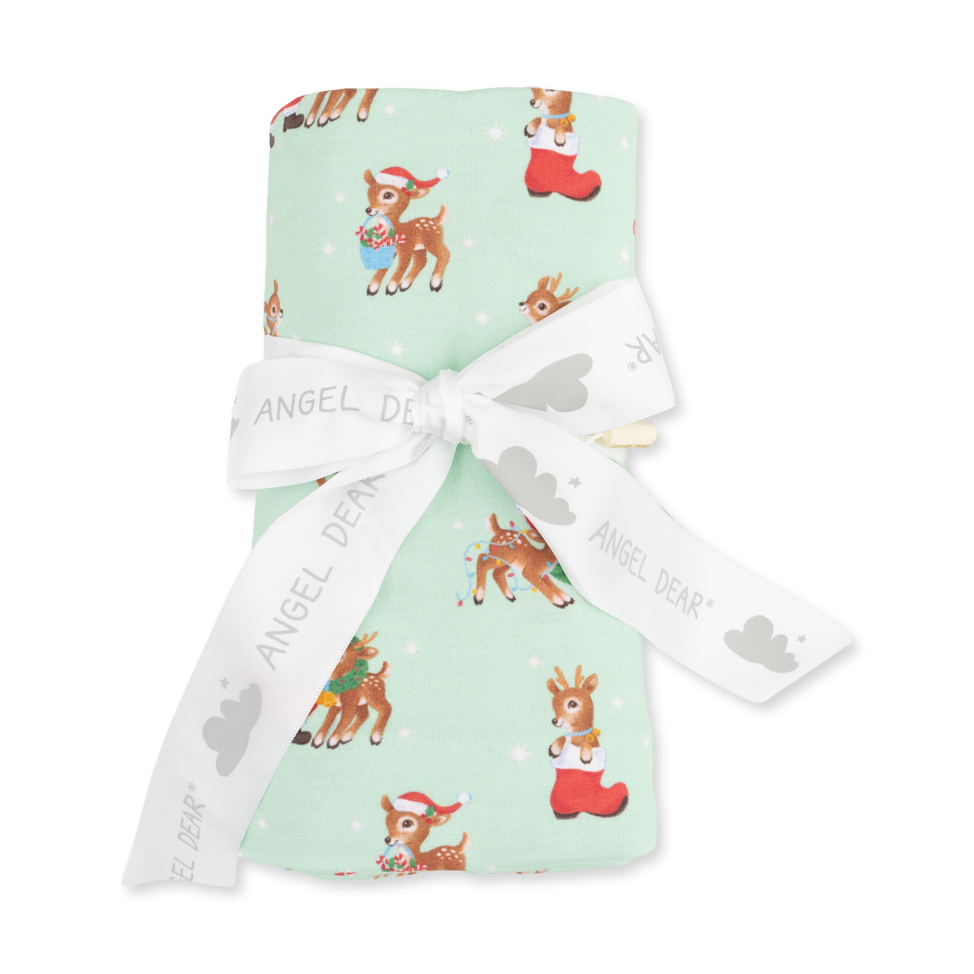 Vintage Reindeer & Santa Uni - Swaddle Blanket
