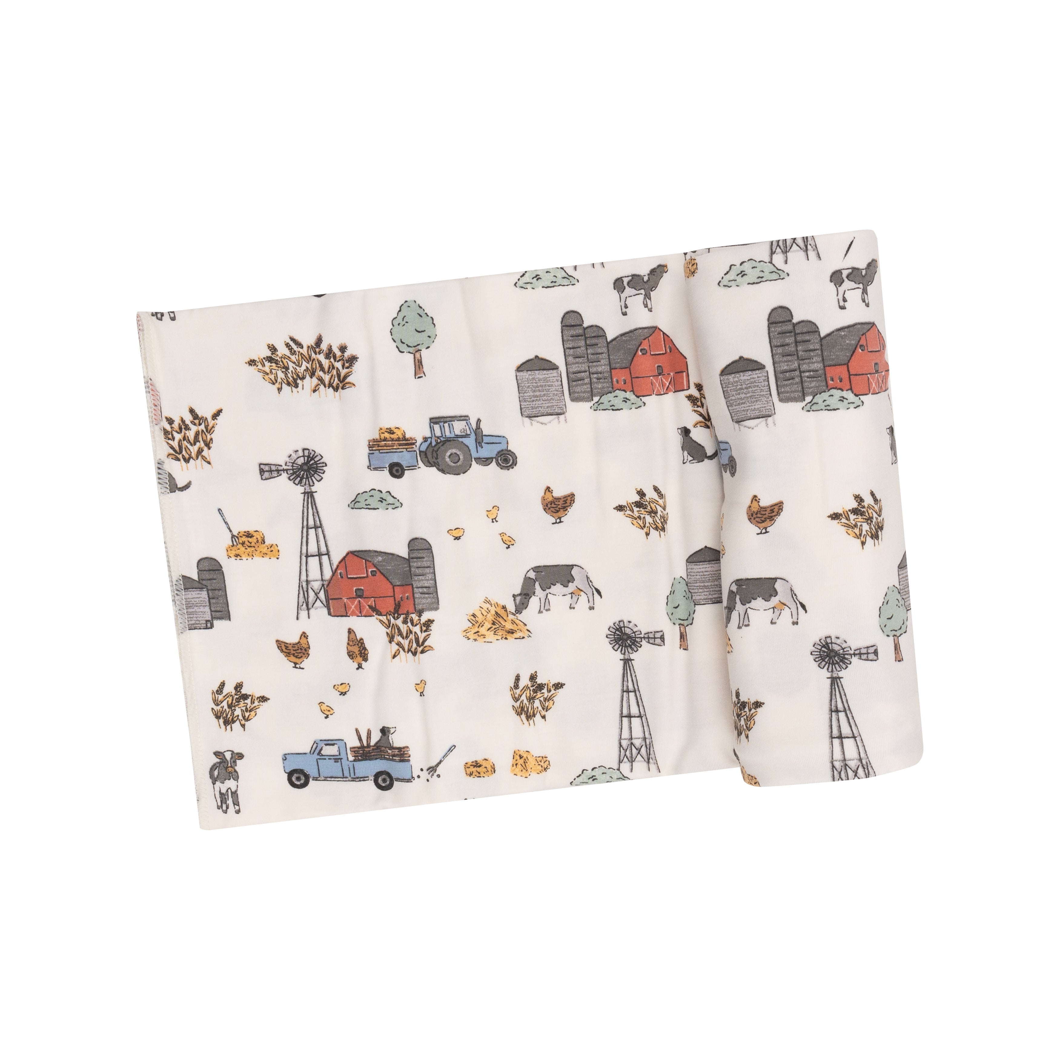 Swaddle Blanket - Hay Farmer Blue