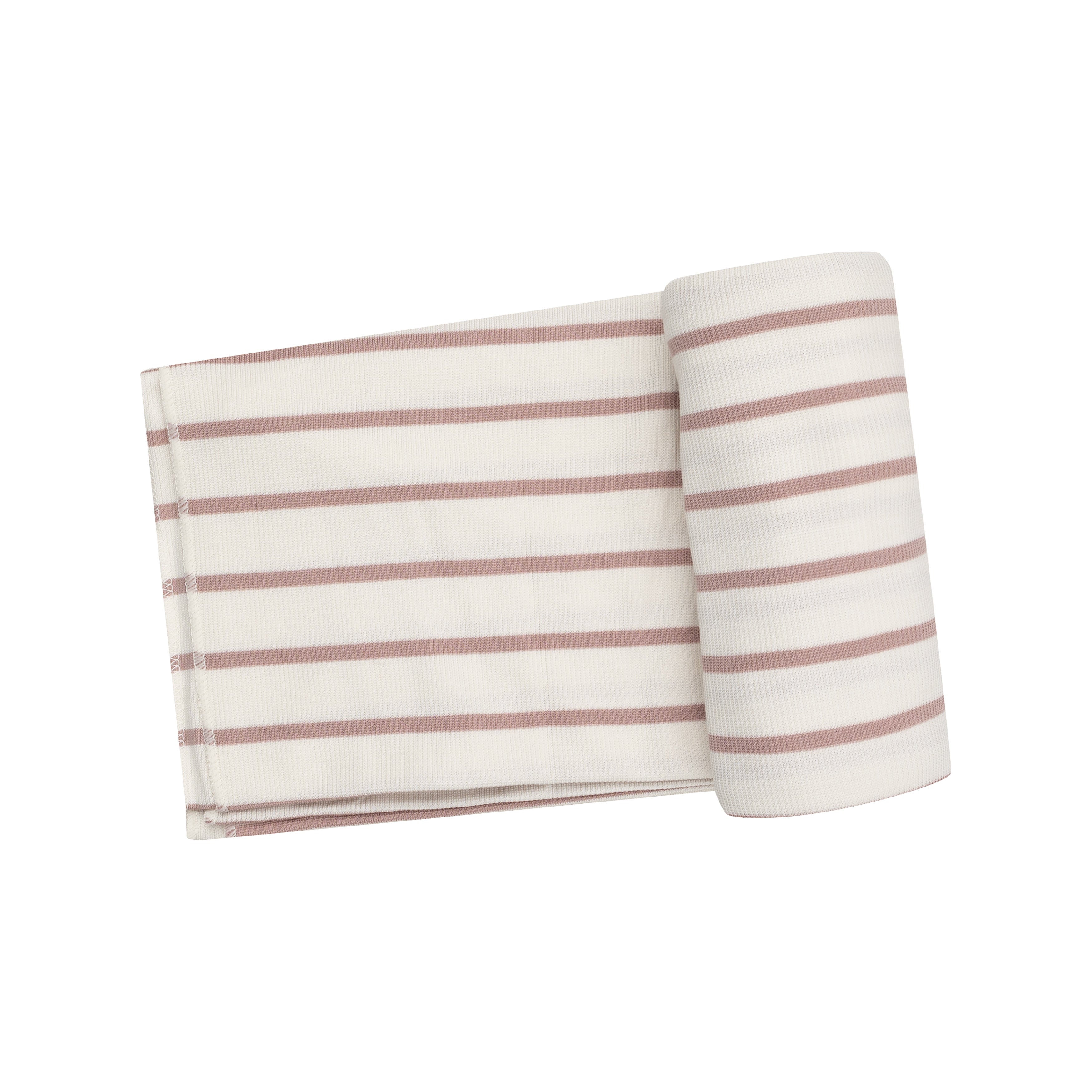 Swaddle Blanket - Modal Rib French Stripe -misty Rose