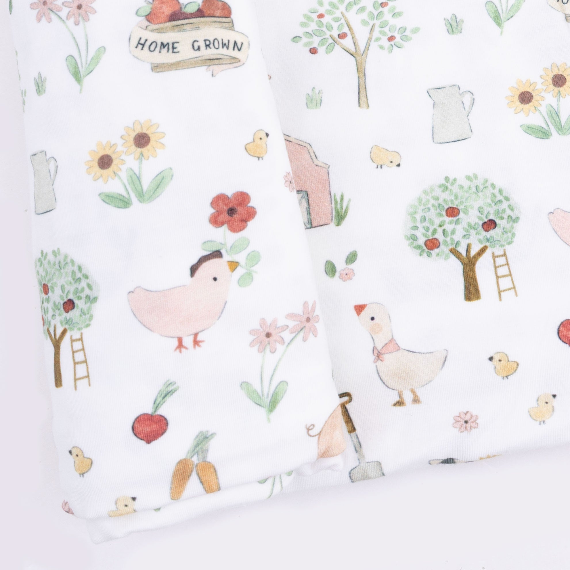 Cute Farm Animals Pink - Swaddle Blanket