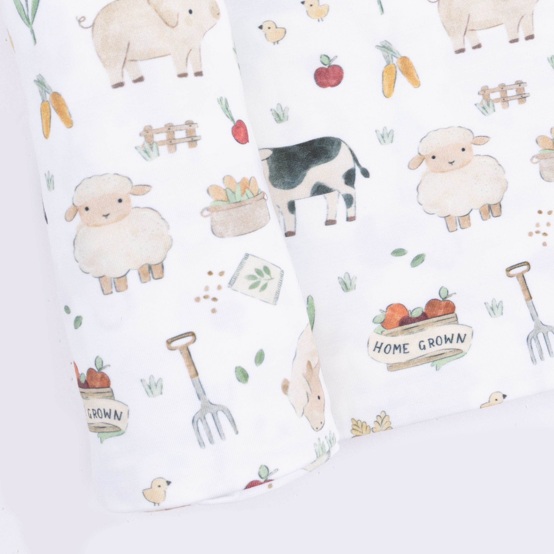 Cute Farm Animals Uni - 2 Way Zipper Footie, Swaddle  & Bandana Bib Set