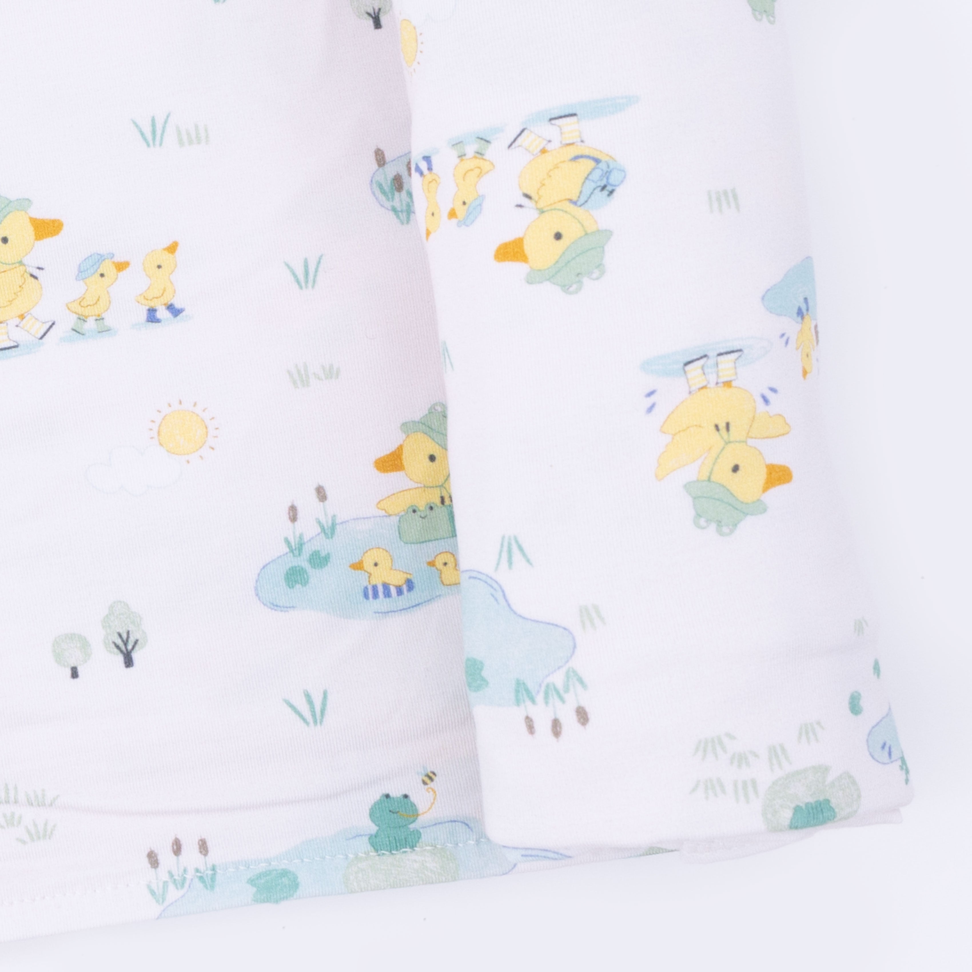 Frog And Duck Pond - Swaddle Blanket