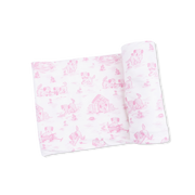 Puppy Toile Pink - Swaddle Blanket
