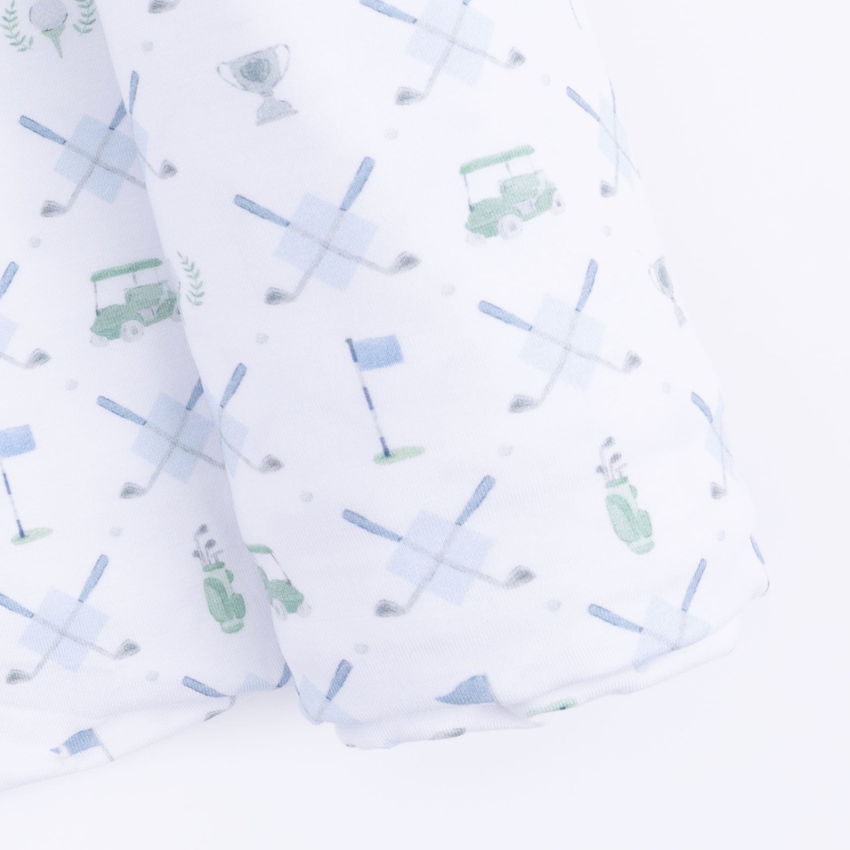 Golf Trellis Blue - 2 Way Zipper Footie & Swaddle Blanket