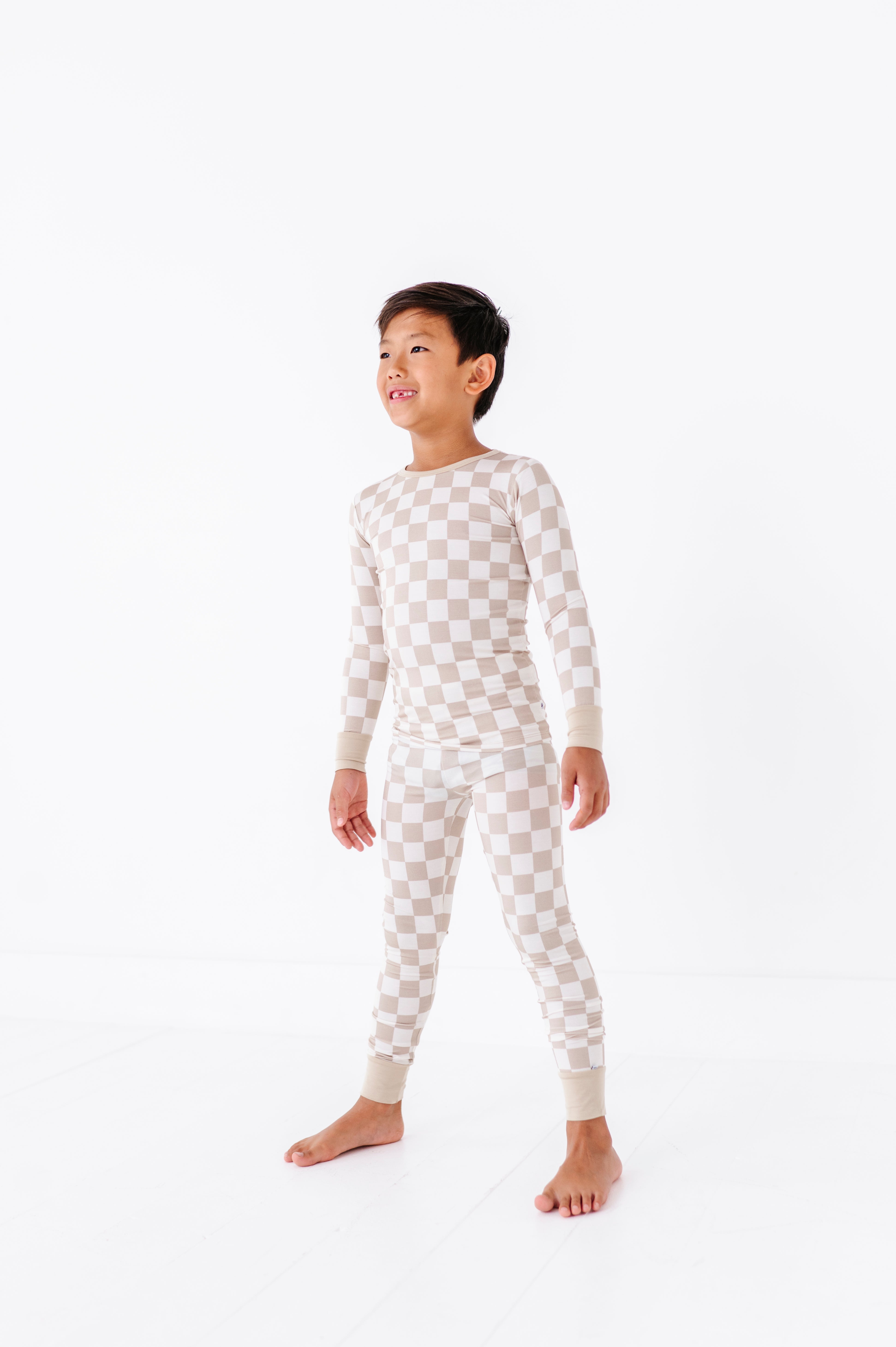 Oat Check 2-piece Pajamas