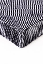 Black White Houndstooth Crib Sheet