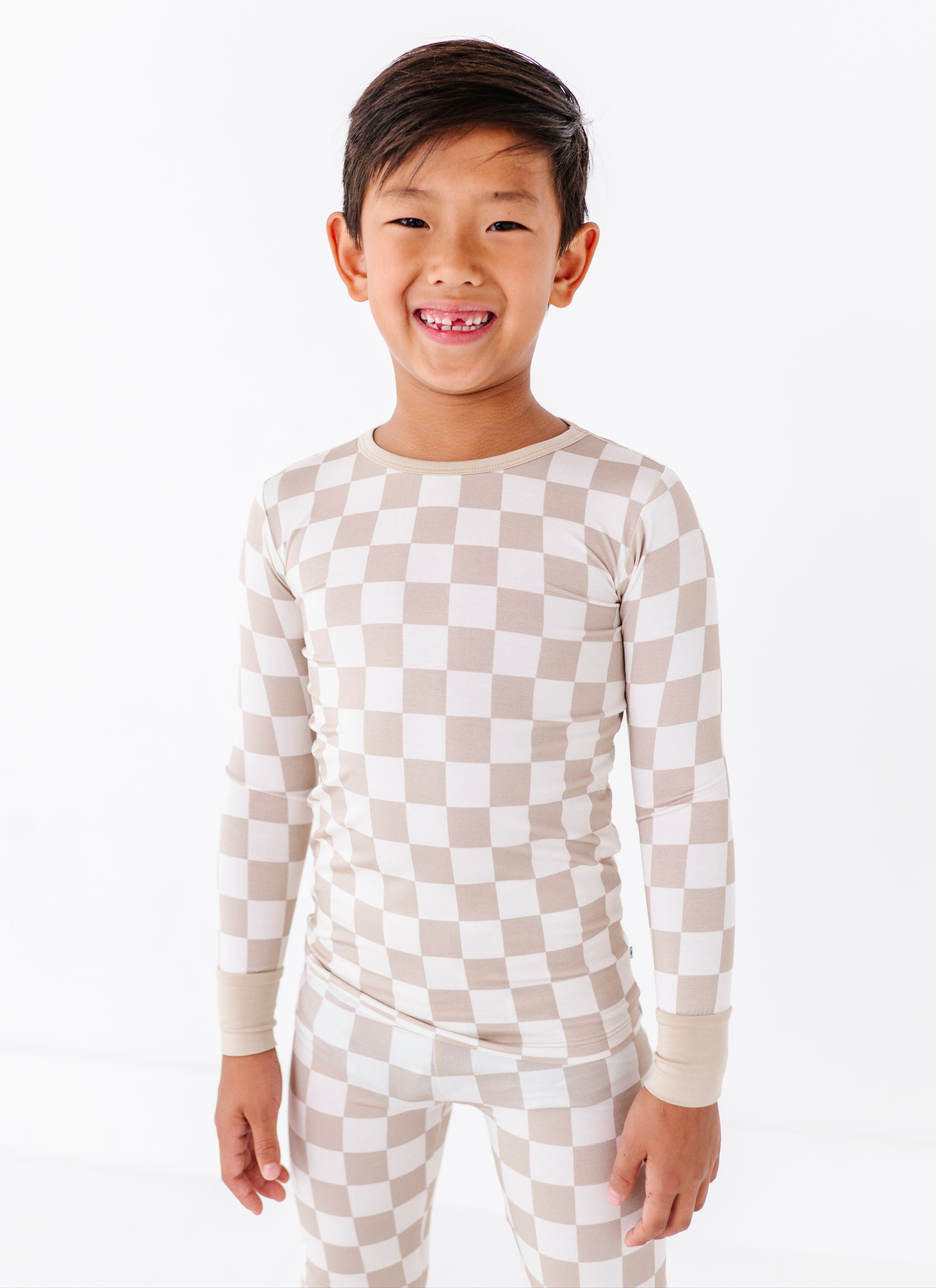 Oat Check 2-piece Pajamas