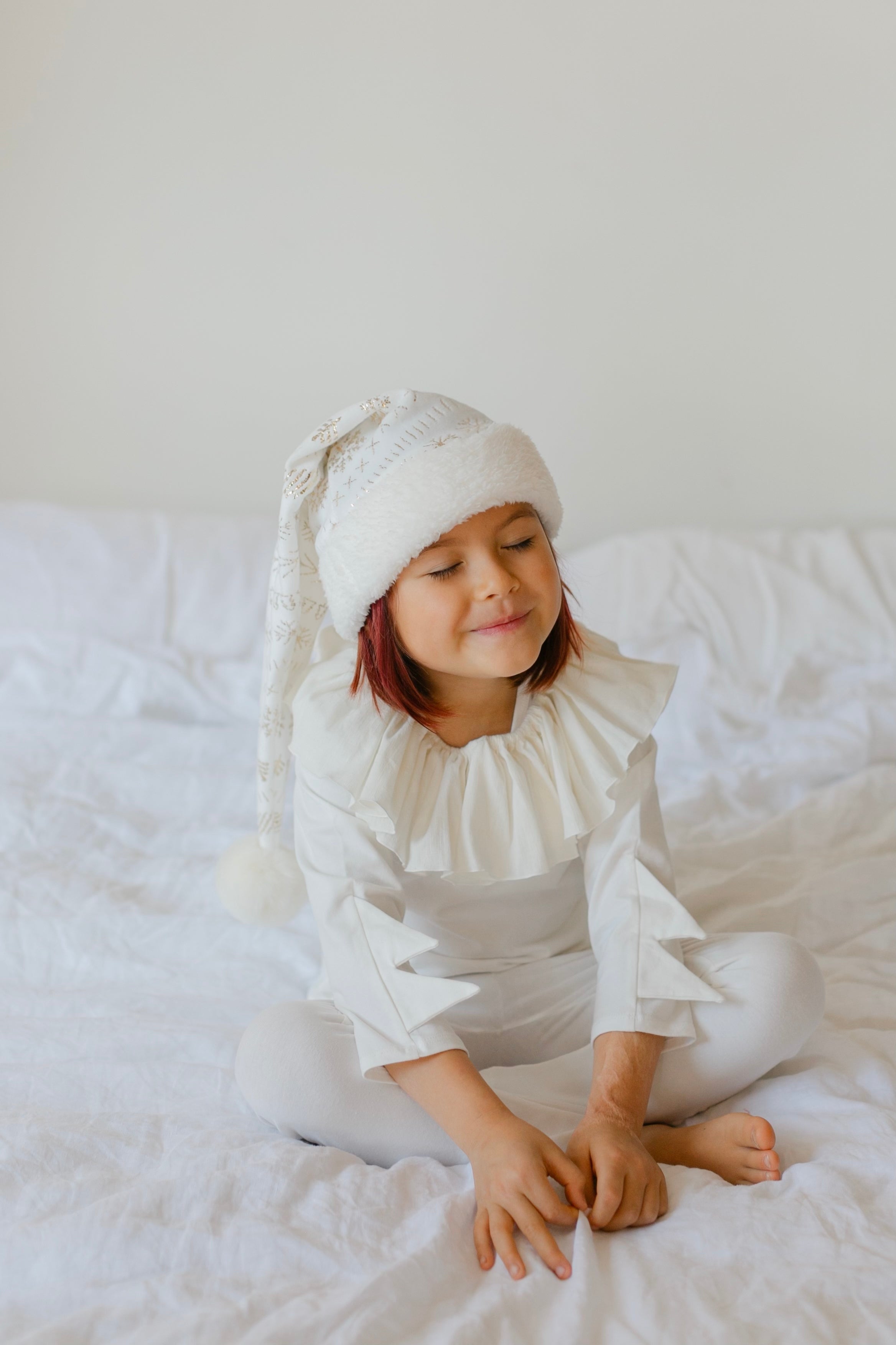 White And Gold Elf Hat