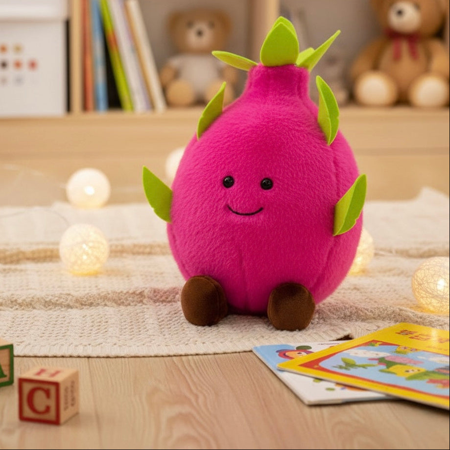 10" Dragon Fruit Plush Toy | Kawaii Fruit Stuffed Animal | Made In Usa