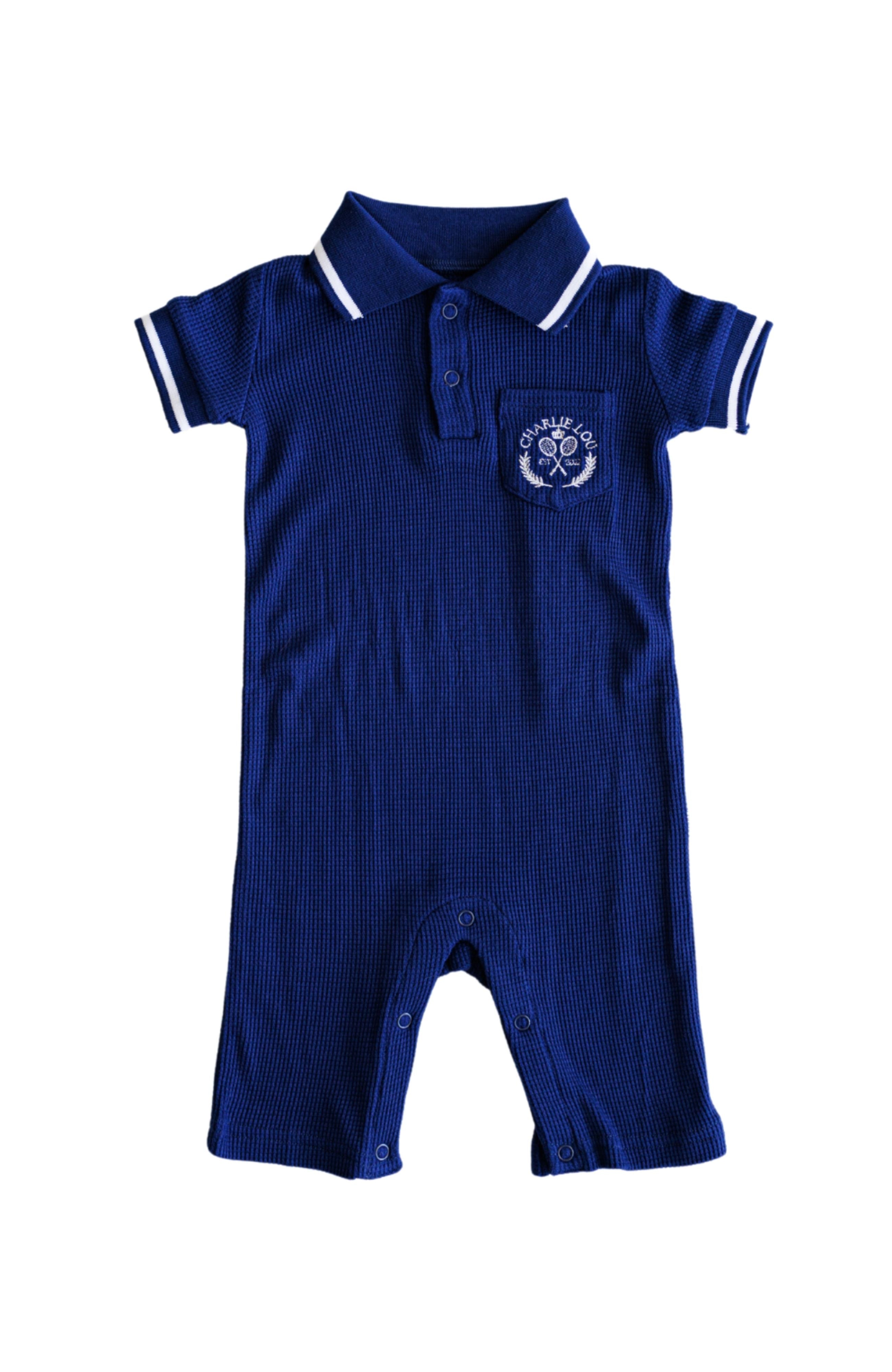 Waffle Bamboo Polo Romper