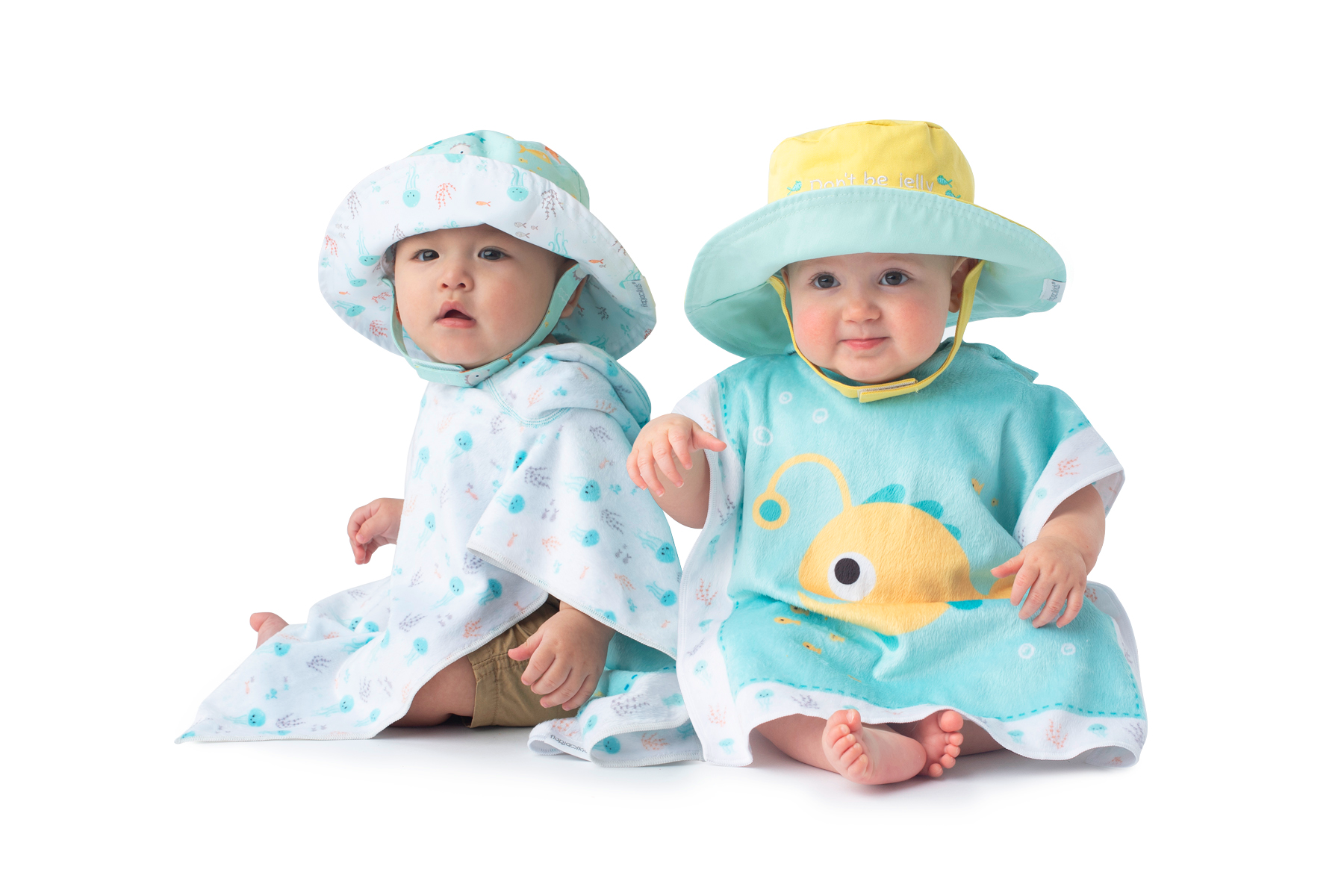 Baby/kids Reversible Patterned Sun Hat - Fish | Jellyfish