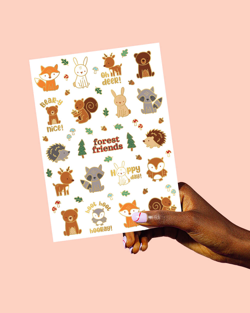 Forest Friends Tats - 42 Foil Temporary Tattoos