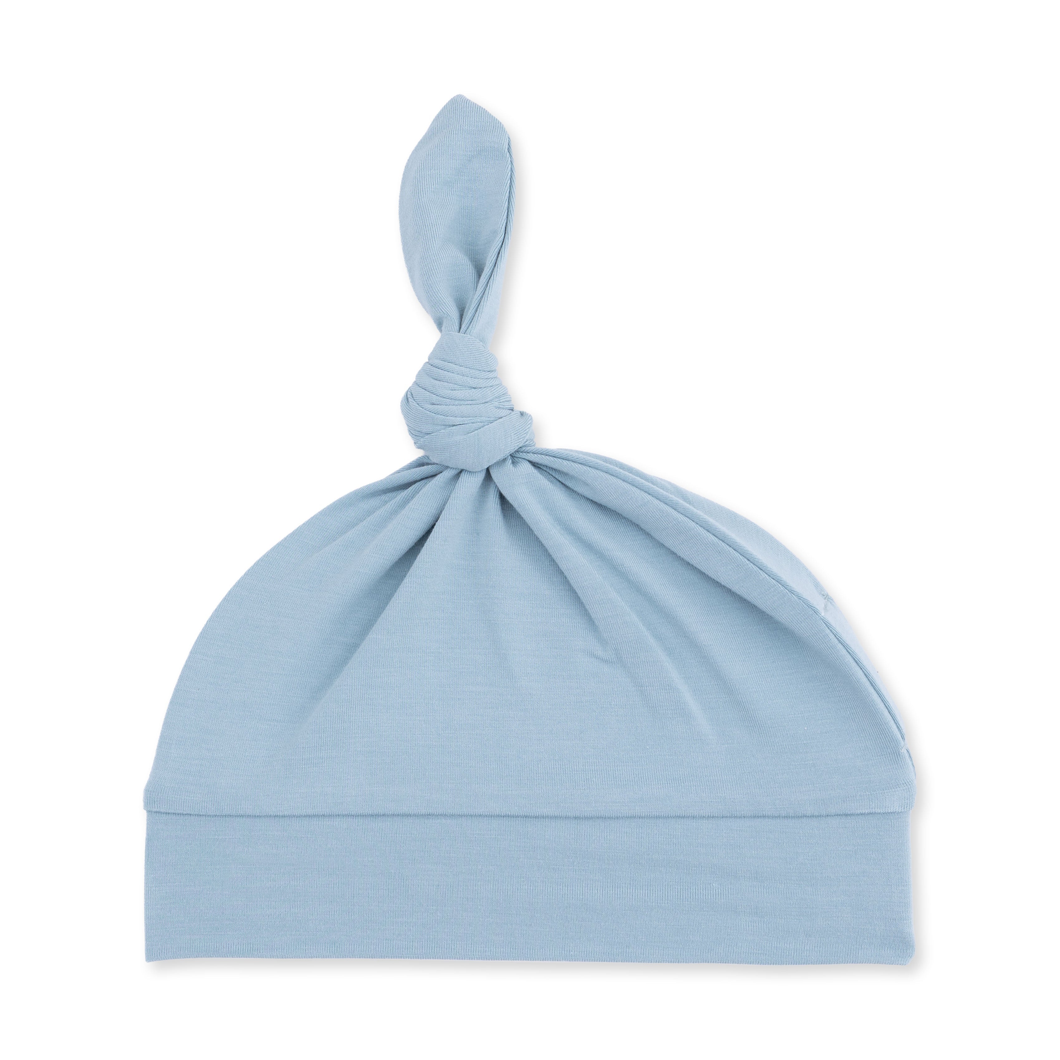 Solid Stone Blue - Knotted Gown And Knotted Hat Set