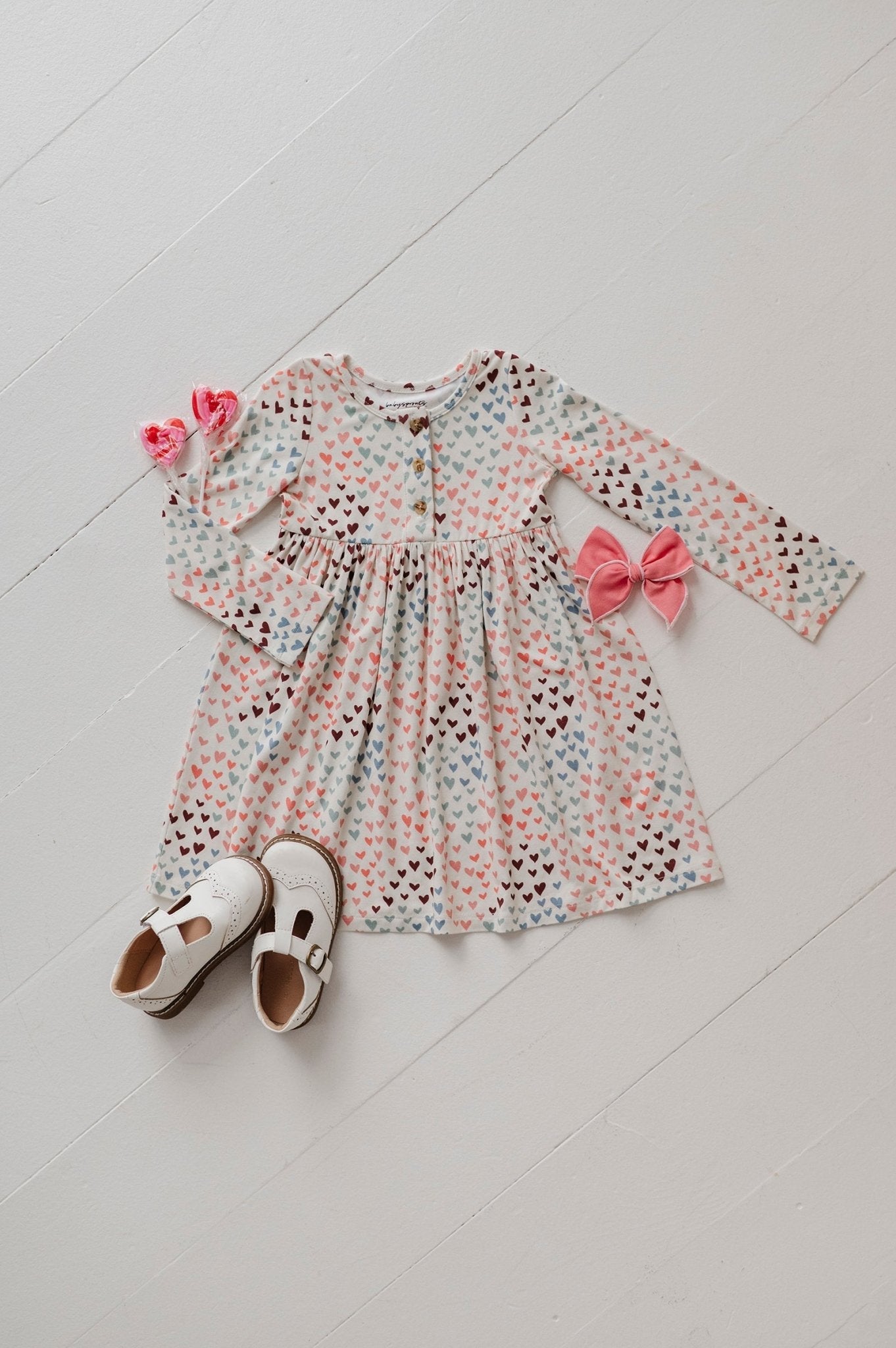 Girl's Long Sleeve Henley Dress