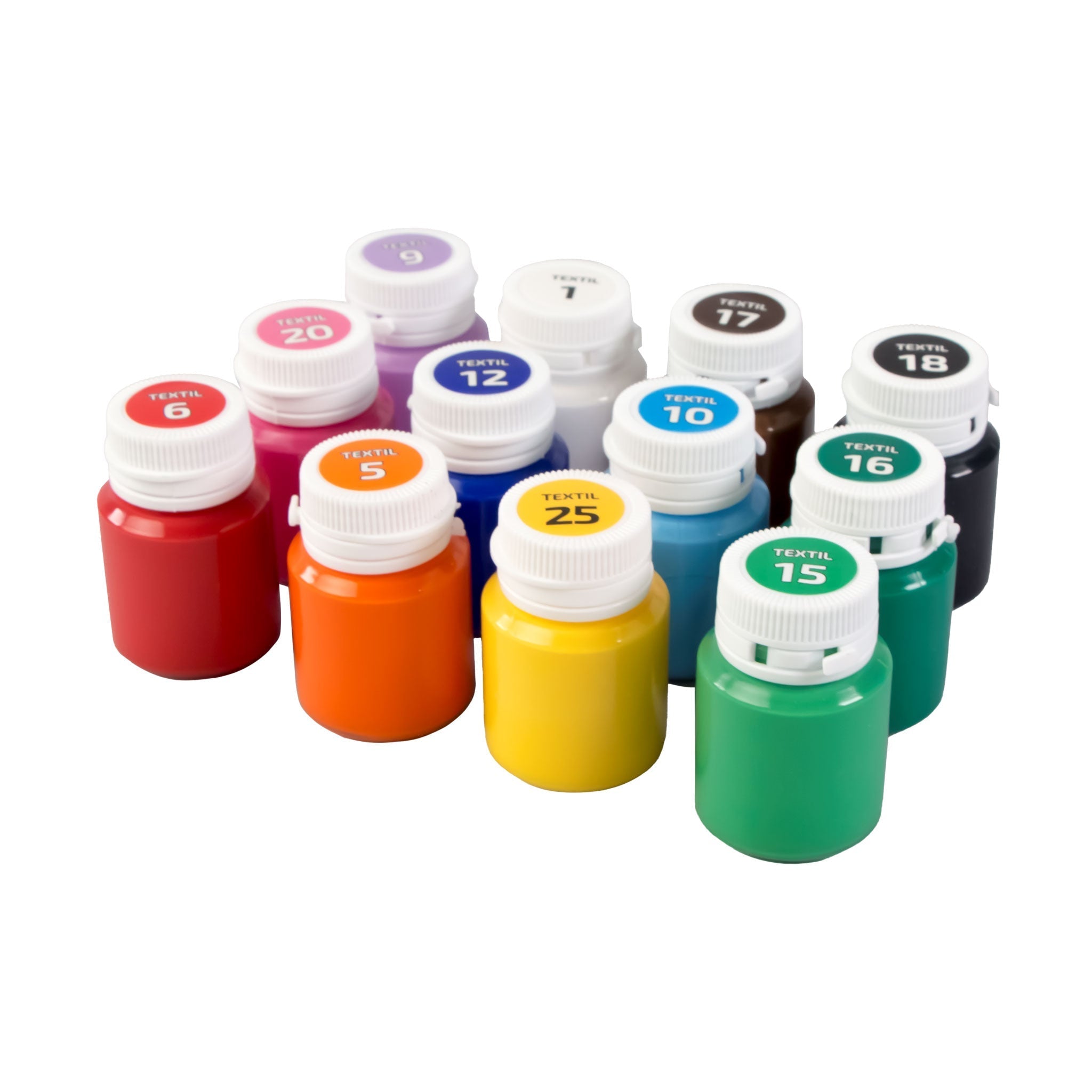 Set Of Acrylic Paints For Textile, 12*20ml/0.68oz, Rosa Talent