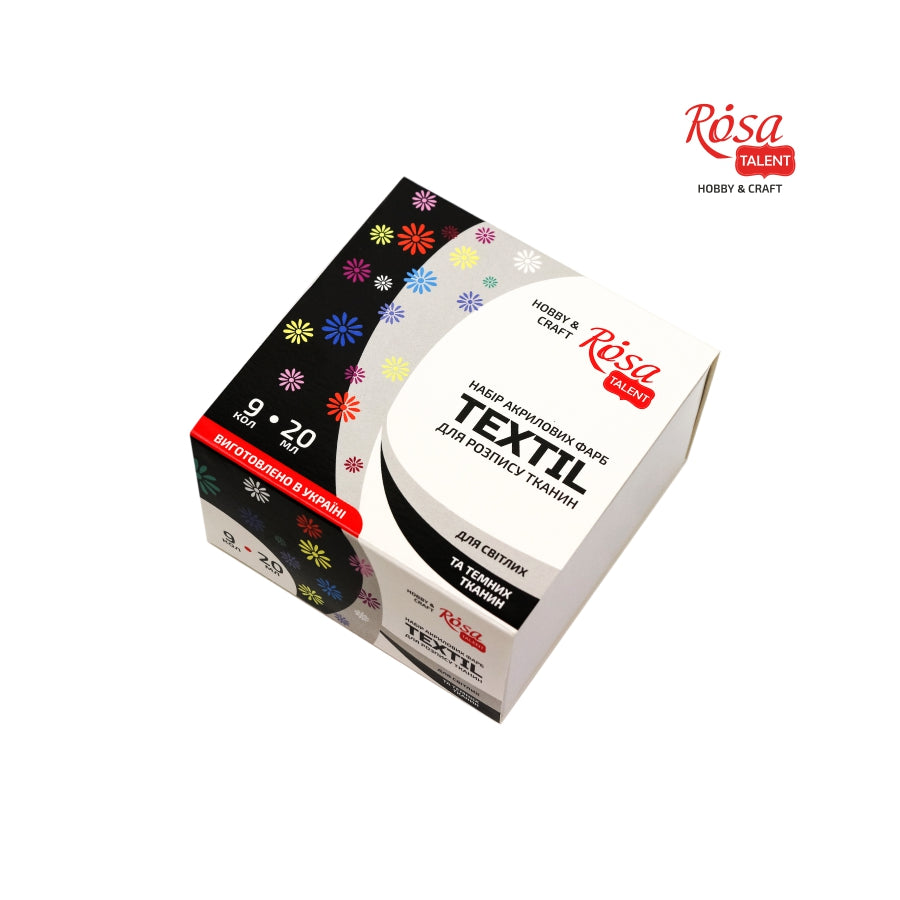 Set Of Acrylic Paints For Textile, 9*20ml/0.68oz, Rosa Talent