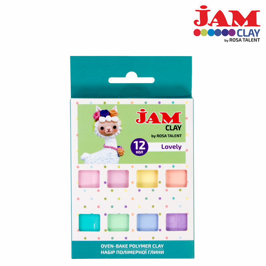 Polimer Clay, Set "lovely", 12x20g, Jam Clay, Rosa Talent