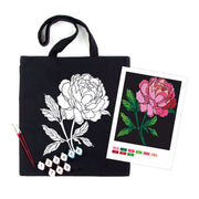 Rosatalent: Eco-friendly Cotton Ecobag Coloring Kit – Tender Рeony (220 Gsm, 38x42 Cm)