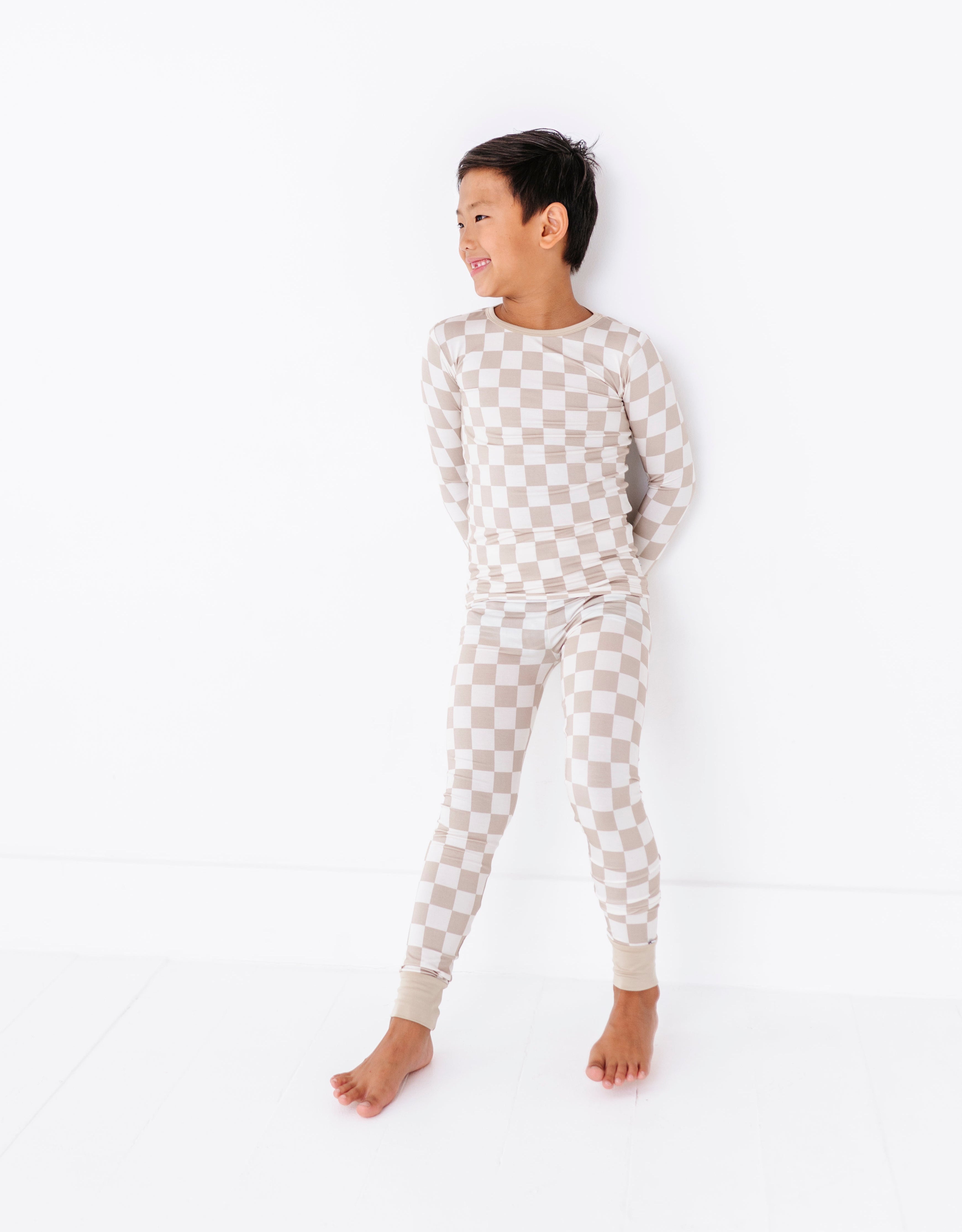 Oat Check 2-piece Pajamas