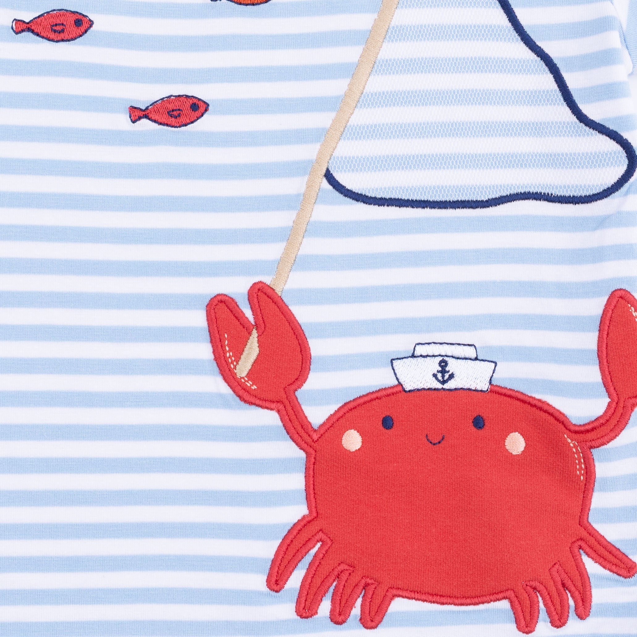 Sailor Sea Creatures Appliques - Crew Neck Tee With Cargo Short