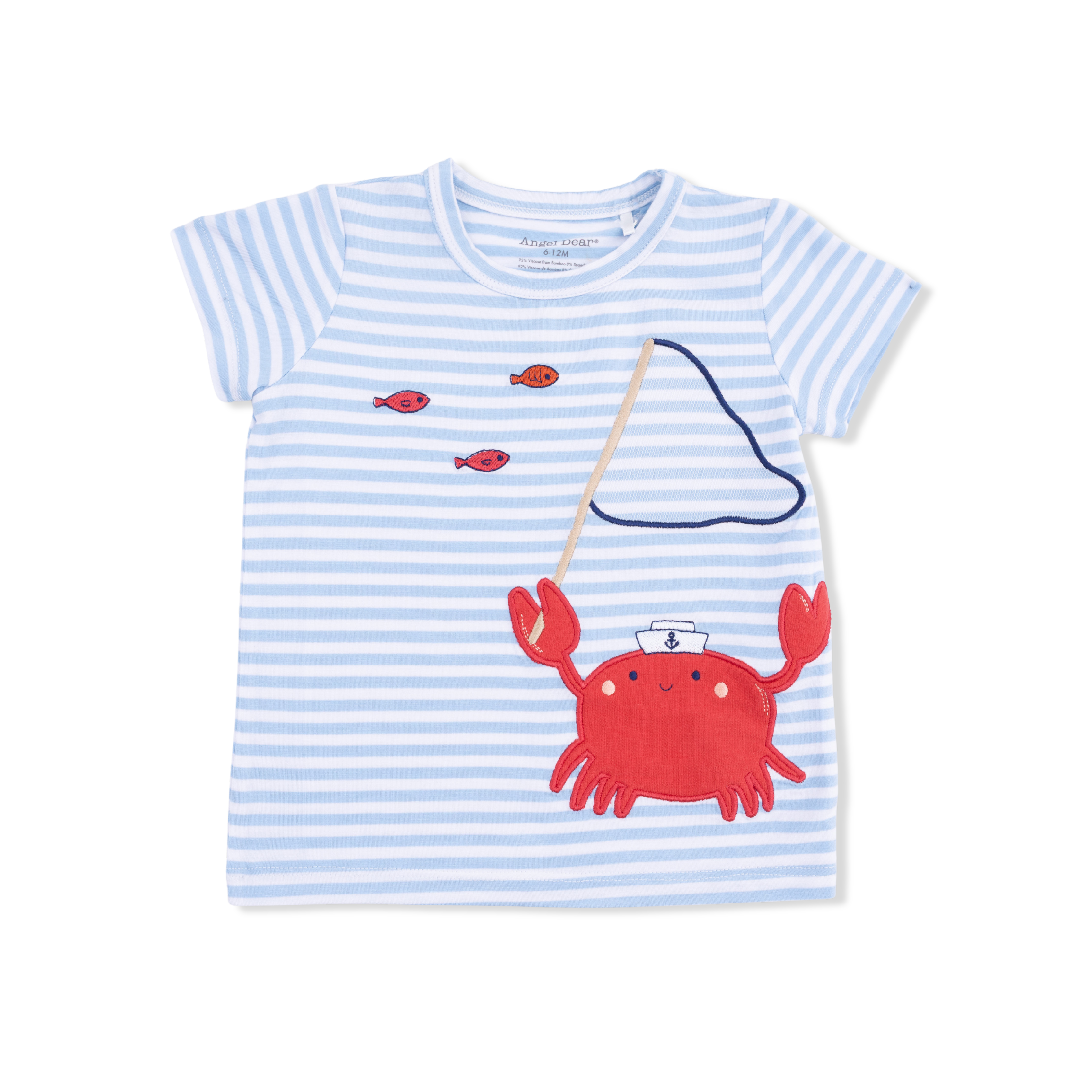 Sailor Sea Creatures Appliques - Crew Neck Tee With Cargo Short & Oceana Bucket Hat