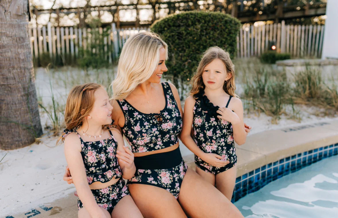 Midnight Floral Bikini Top