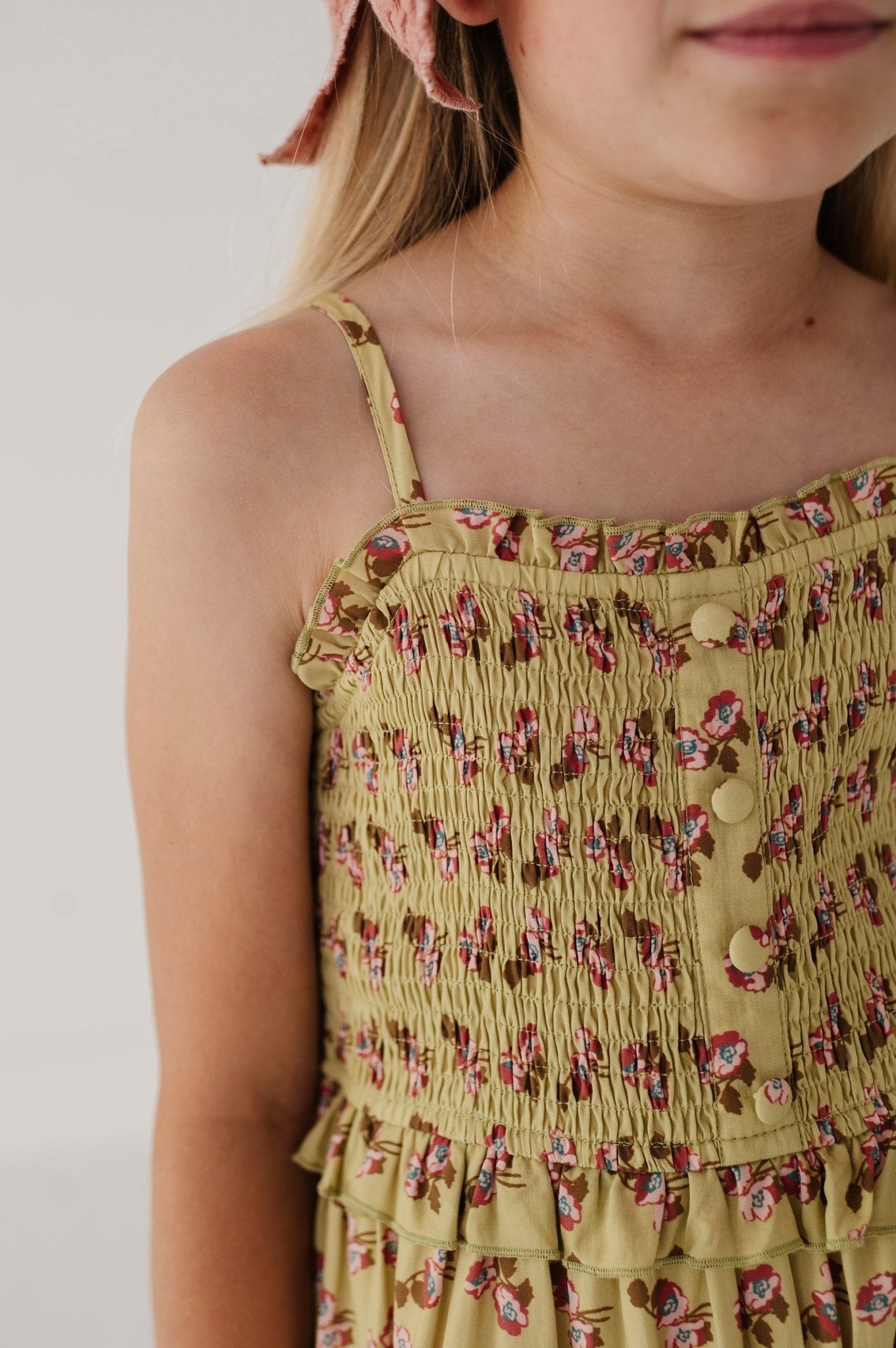 Smock Button Front Tiered Dress