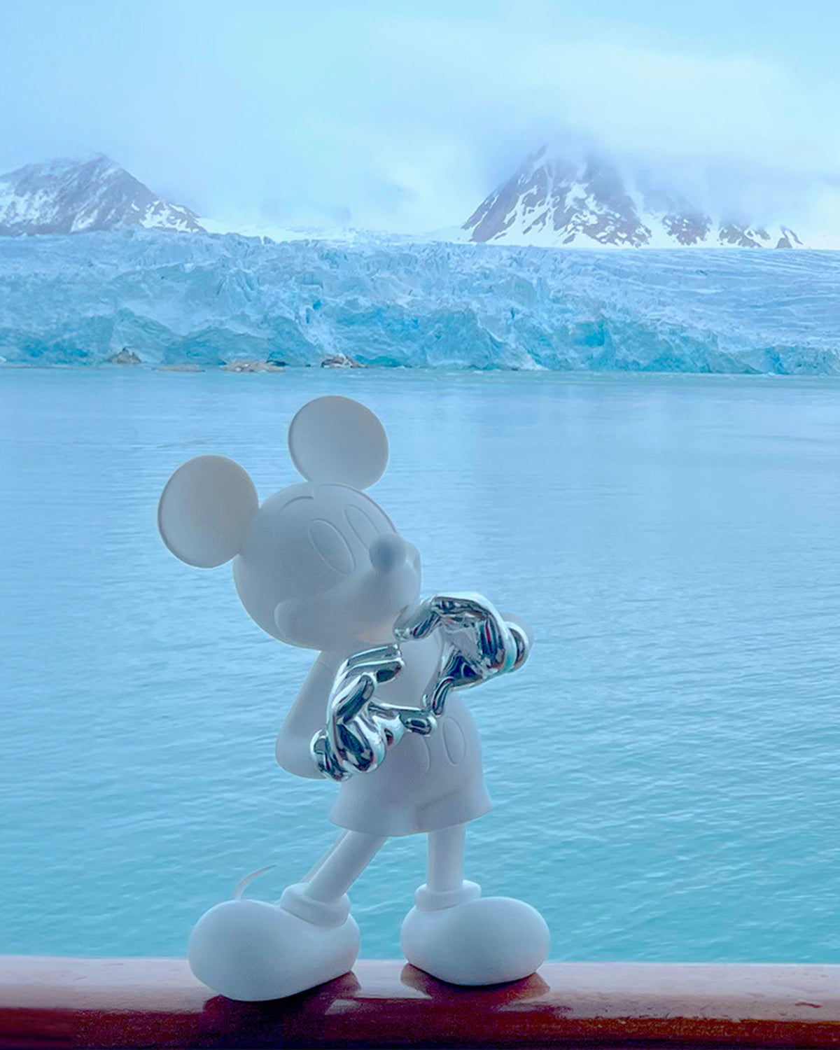 Mickey Mouse With Love White & Silver 12in