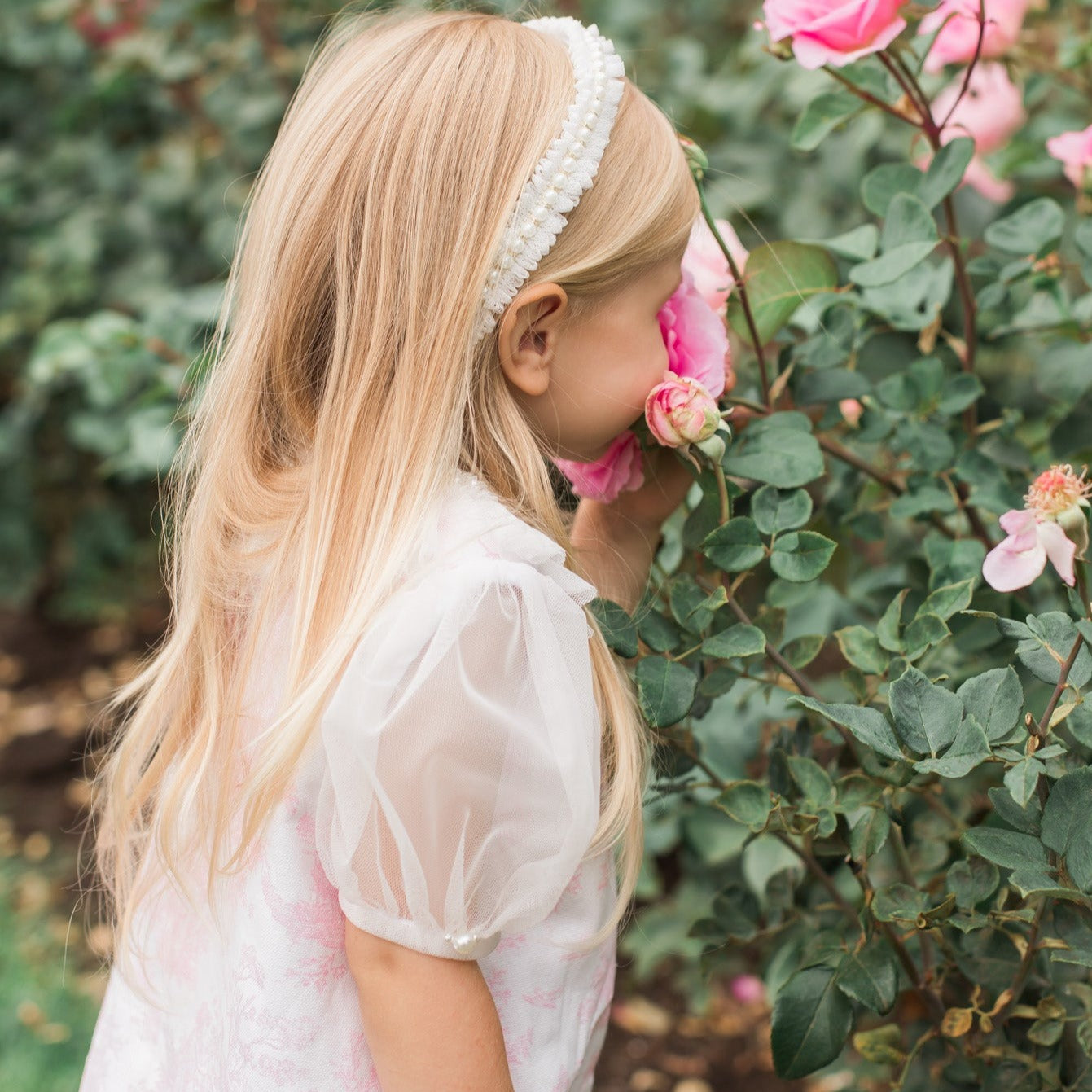 Pink French Toile Pearl Dress