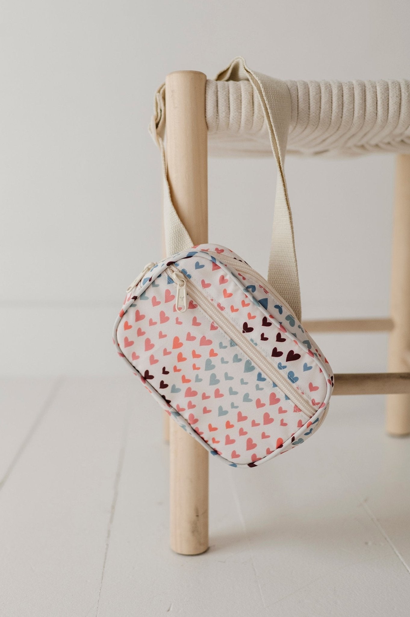 Girls Mini Belt Bag In Rainbow Hearts