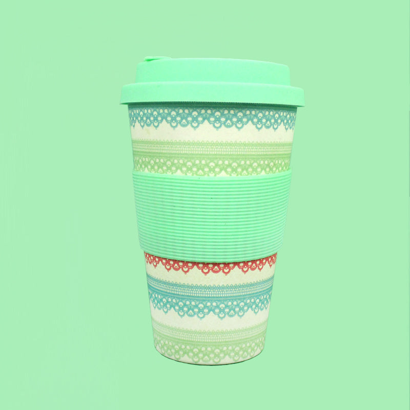 Eco-friendly Reusable Plant Fiber Travel Mug With Lace Design
