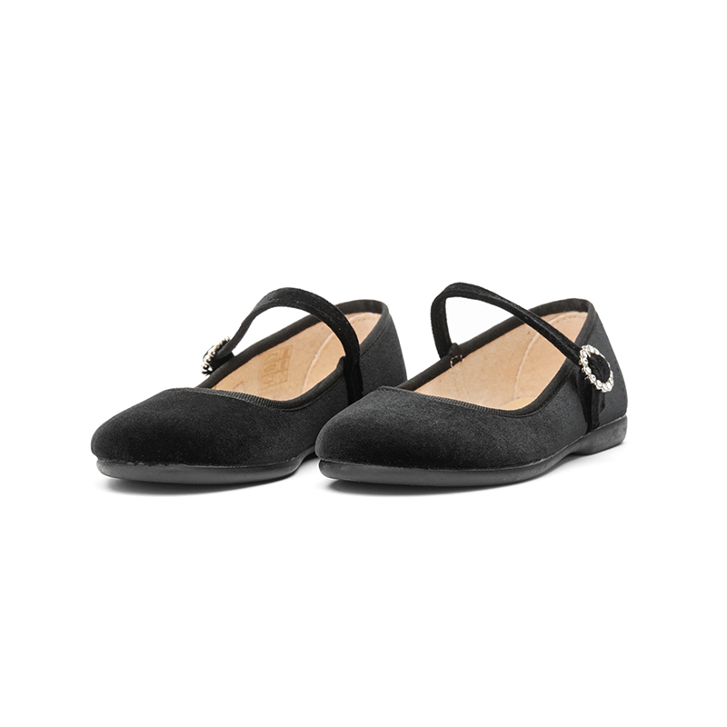 Holiday Velvet Mary Janes In Black