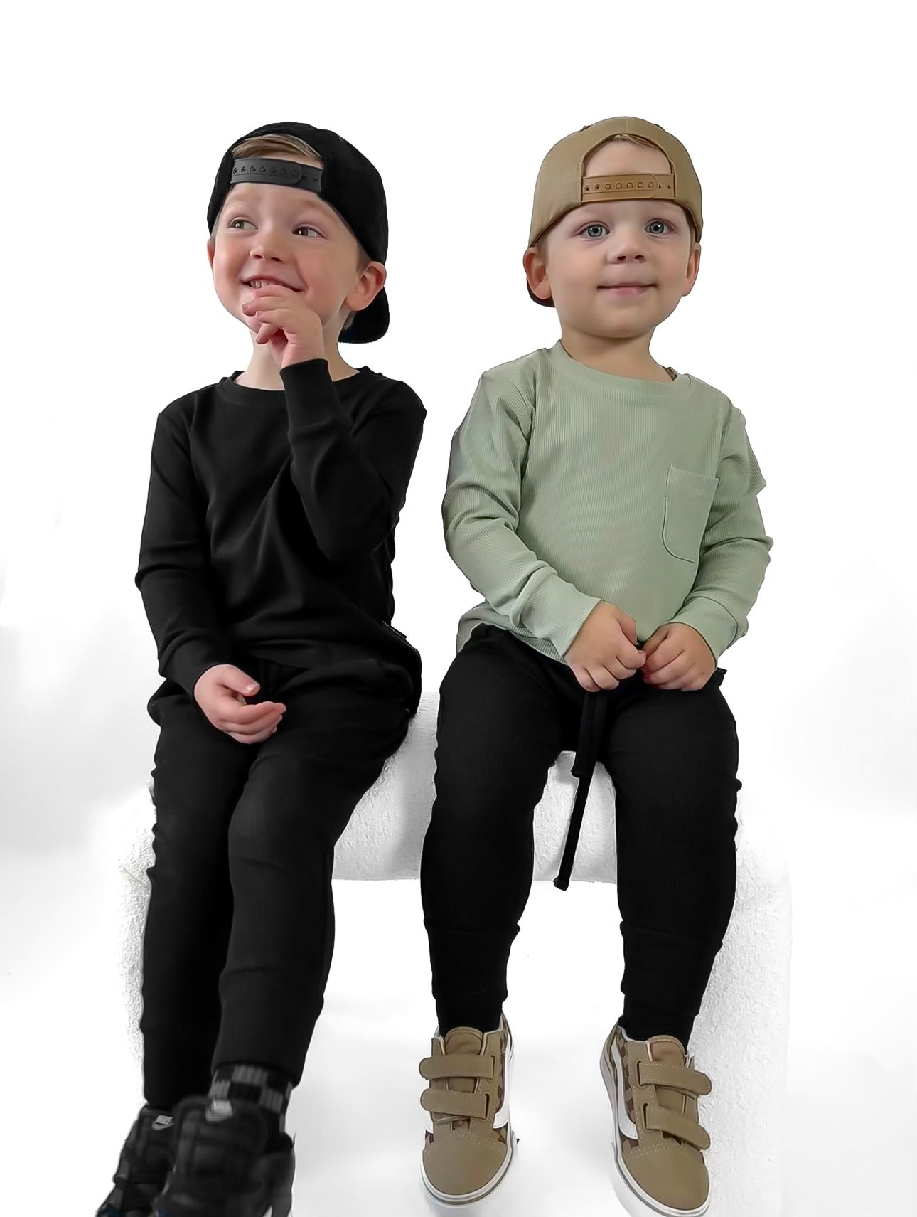 Bamboo Ribbed Long Sleeve Pocket Tee - Sage