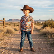 Western Collage Short Sleeve T Shirt