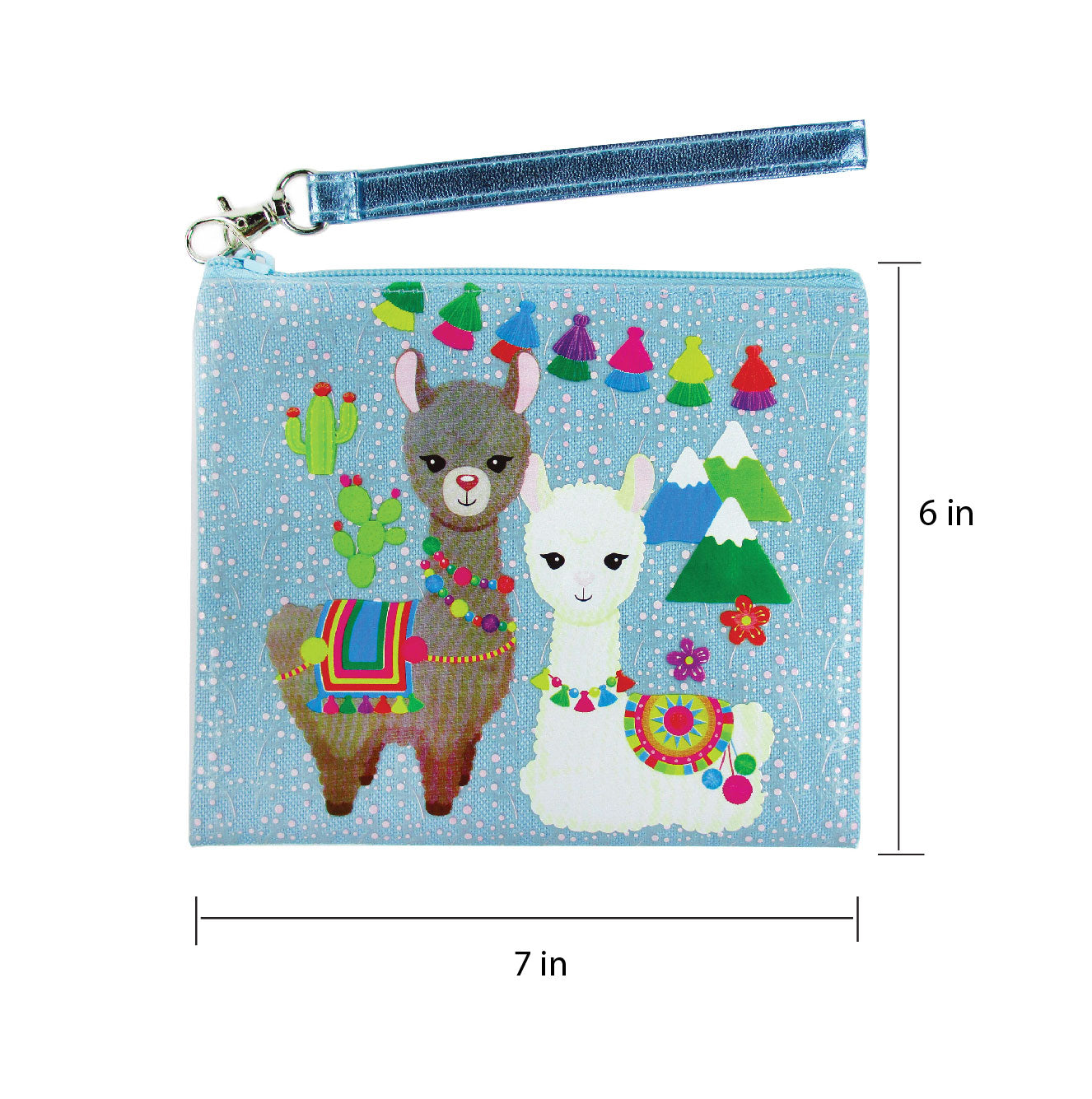 Llamas Drawstring Backpack With Wristlet 2 Piece Set Travel Gym Cheer (blue)