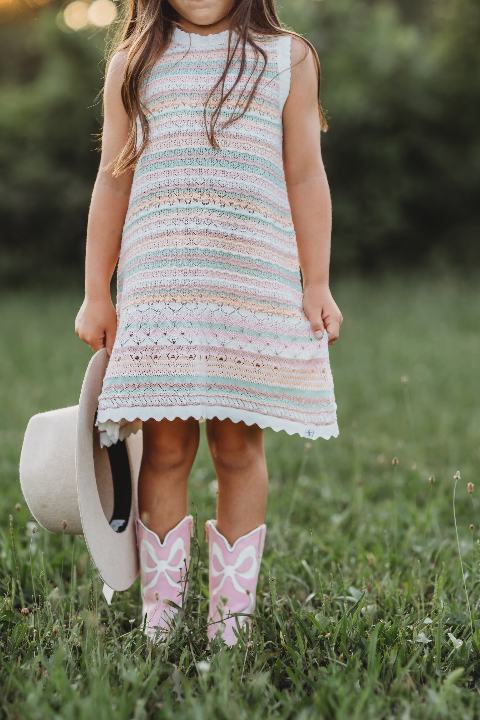 Boho Stripe Knit Dress Set