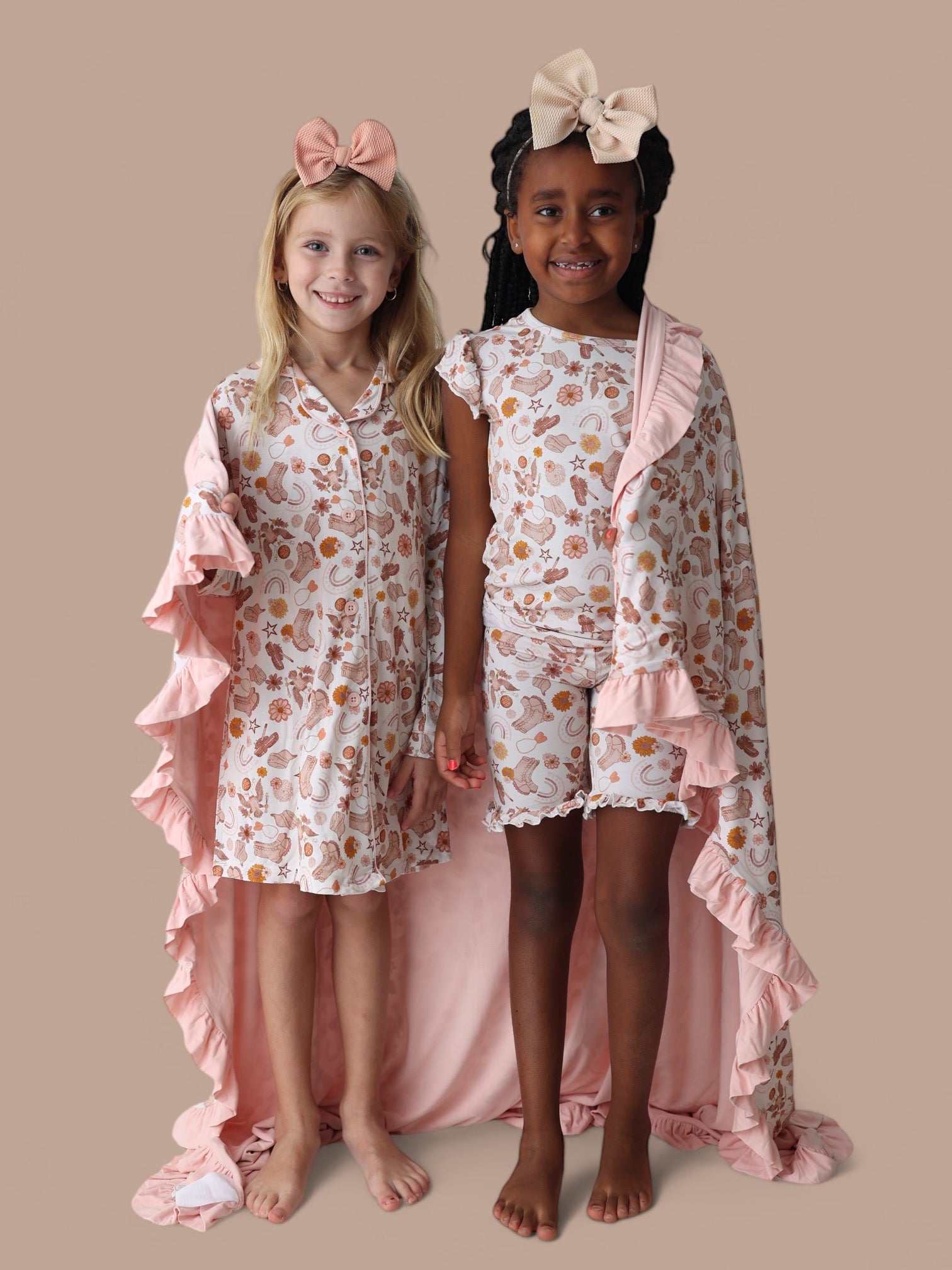 Flowers And Boots Dream Ruffle Short Set