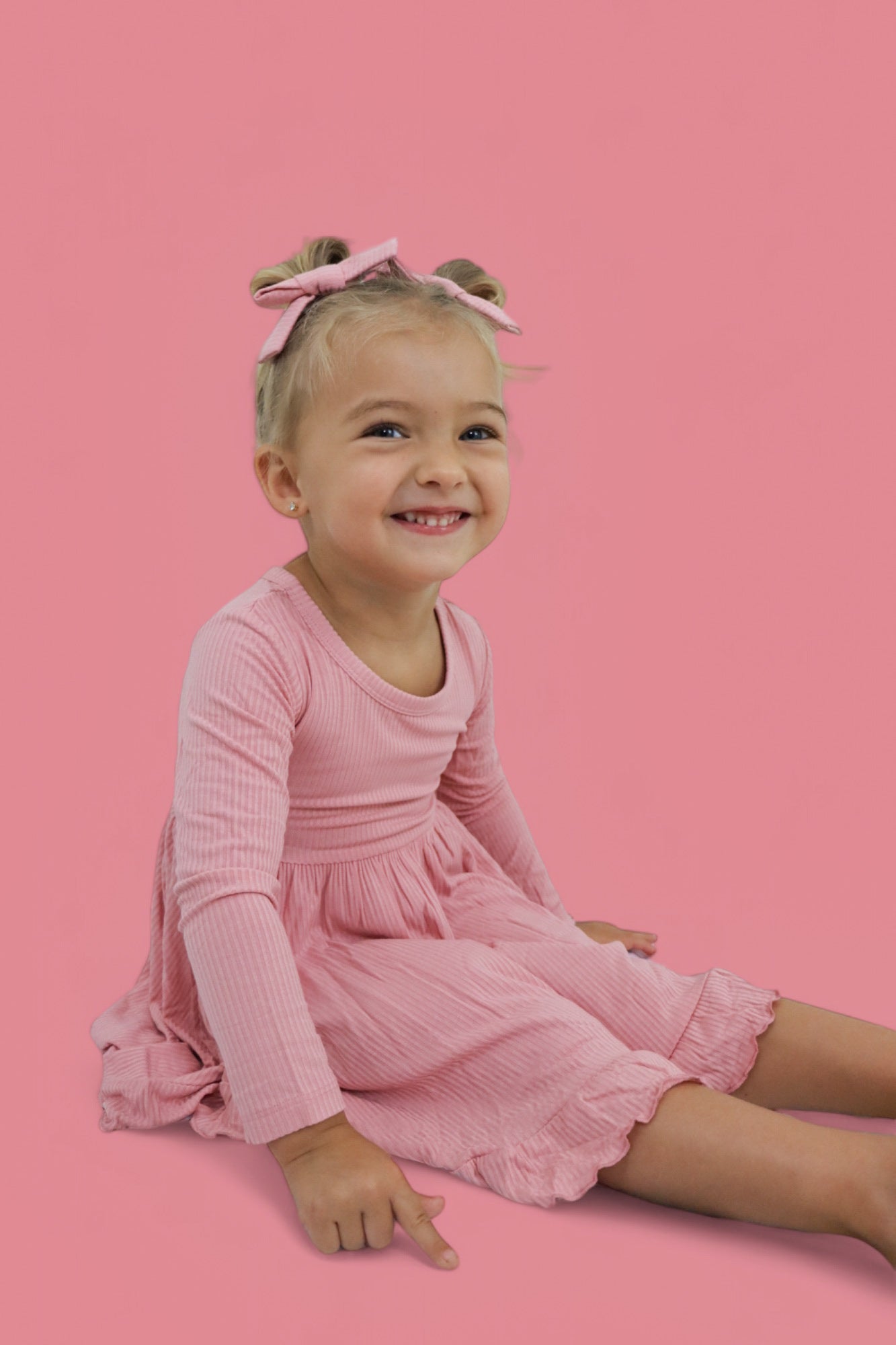 Mauve Rib Dream Bow Hair Clips